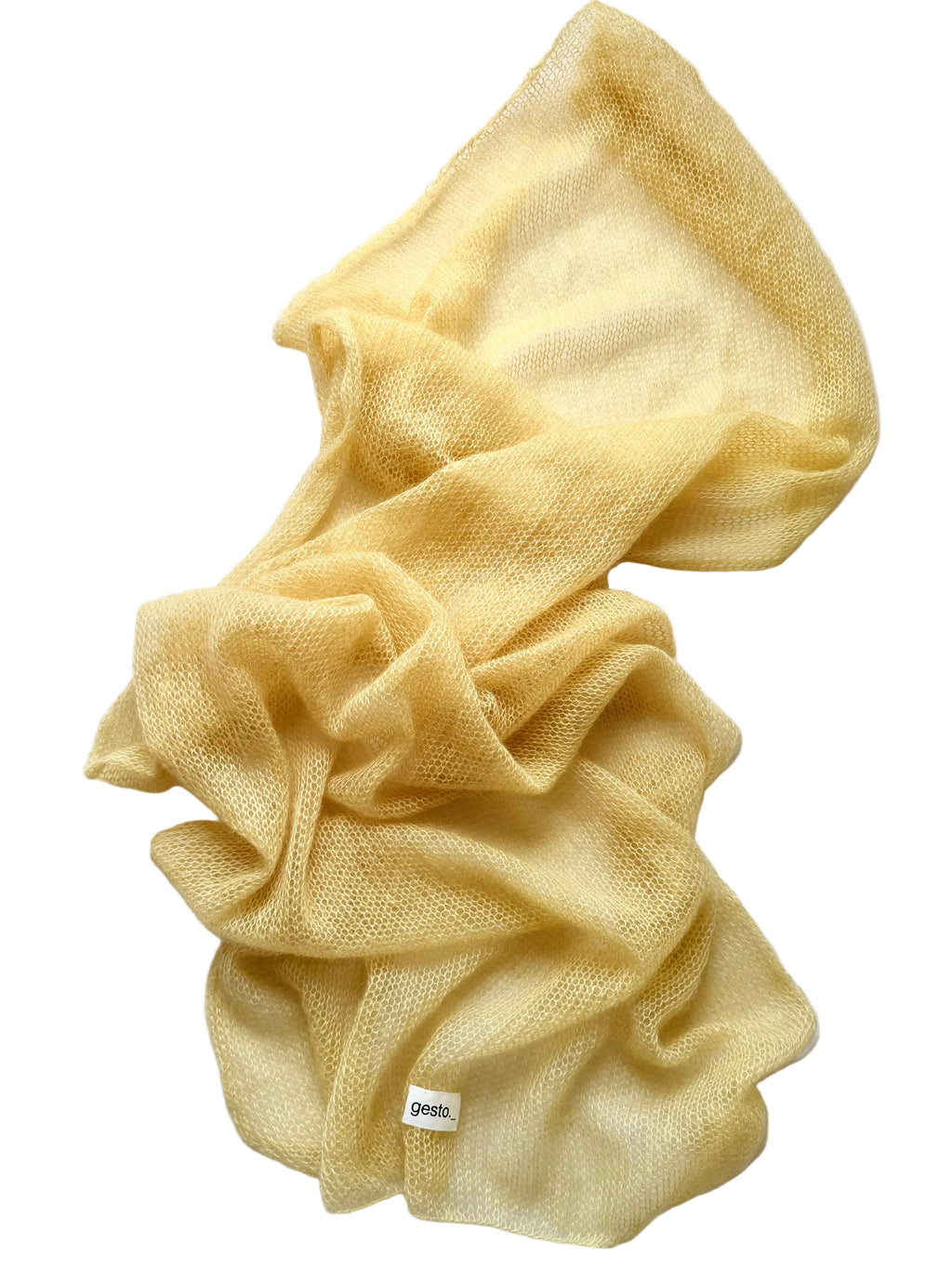 echarpe de mohair y seda con tintes naturales _ grande _ manzanilla