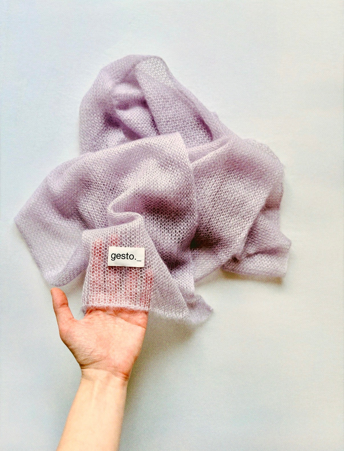 echarpe de mohair y seda con tintes naturales _ mediano _ palo