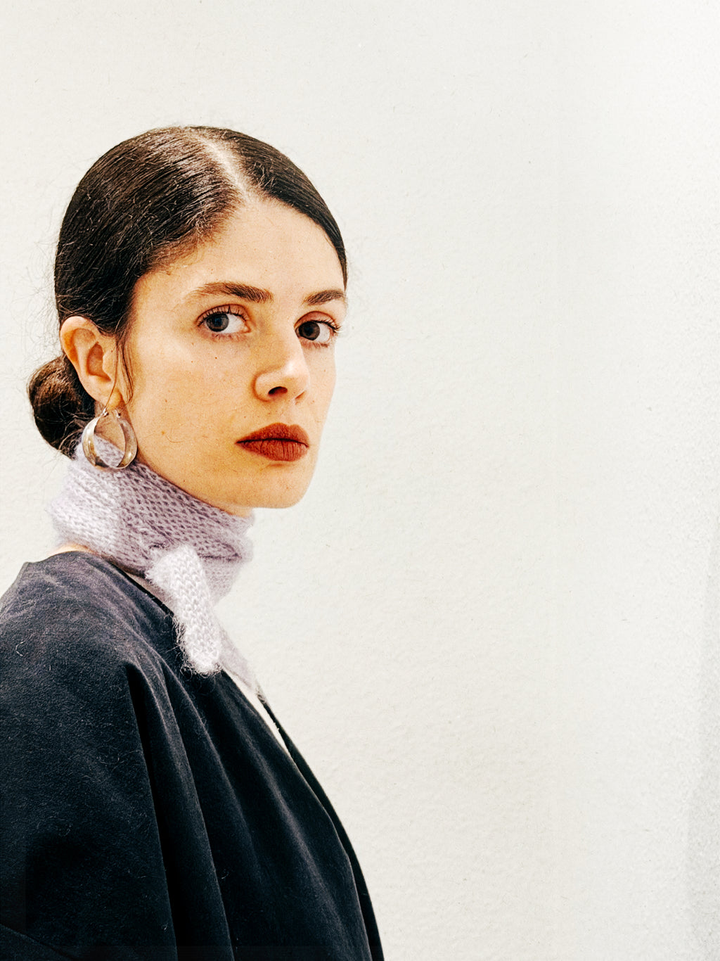 pañoleta de mohair y seda con tintes naturales _ palo