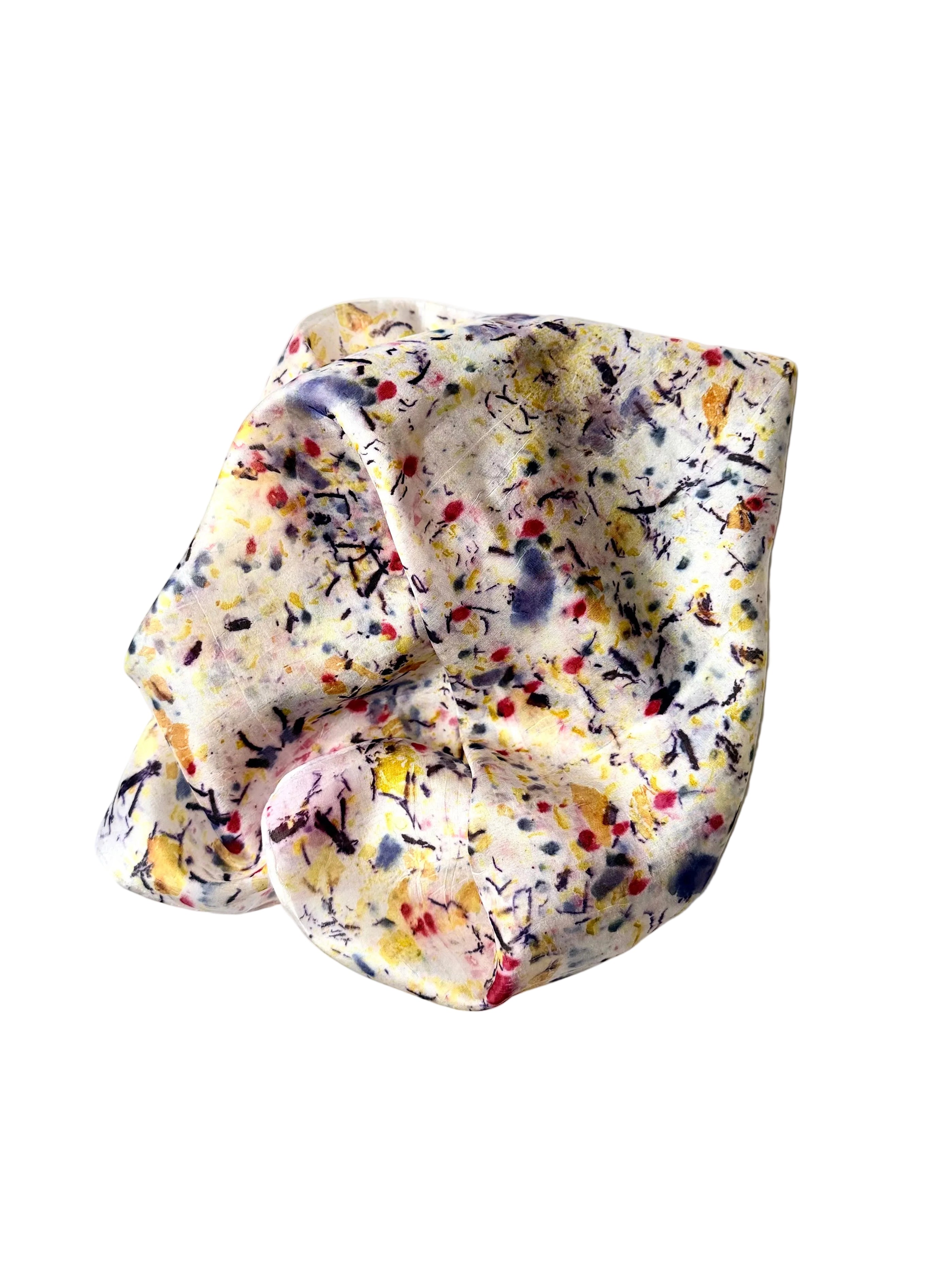 ecos #6 _ pañuelo de seda con estampación botánica / 45x45 cm.