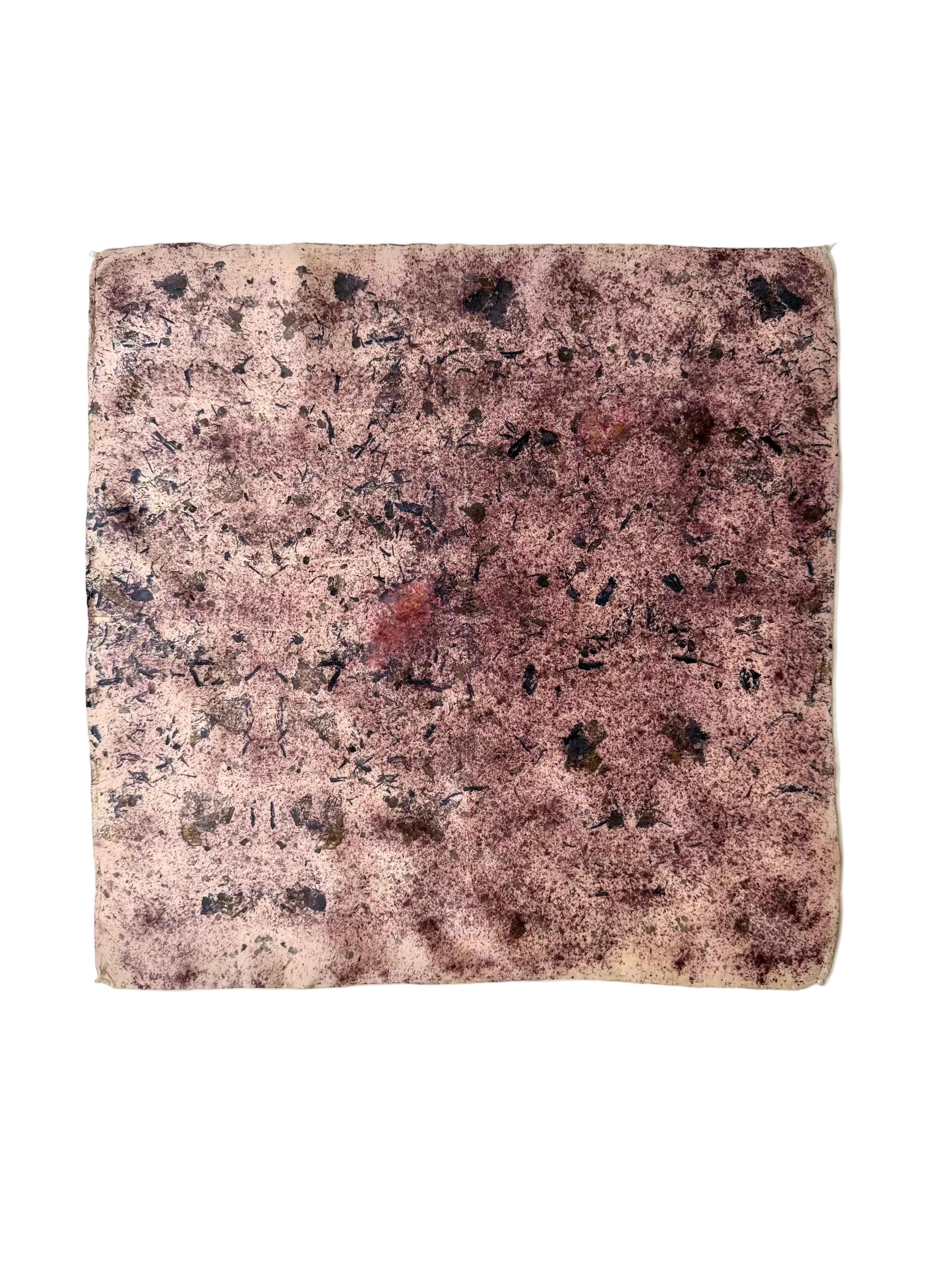 rastro #1 _ pañuelo de seda con estampación botánica / 45x45 cm.