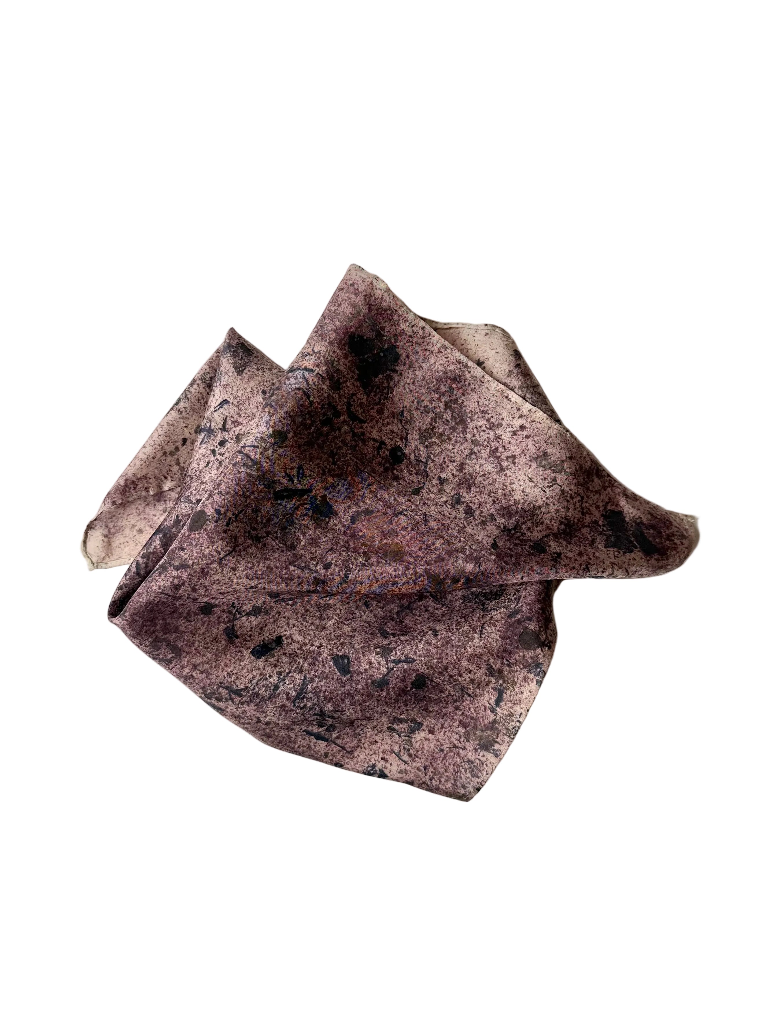 rastro #1 _ pañuelo de seda con estampación botánica / 45x45 cm.