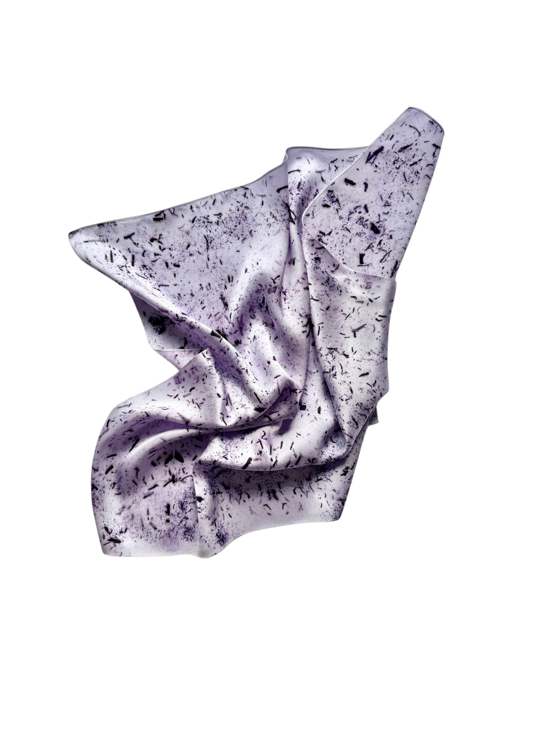 viento #5 _ pañuelo de seda con estampación botánica / 53x53 cm.