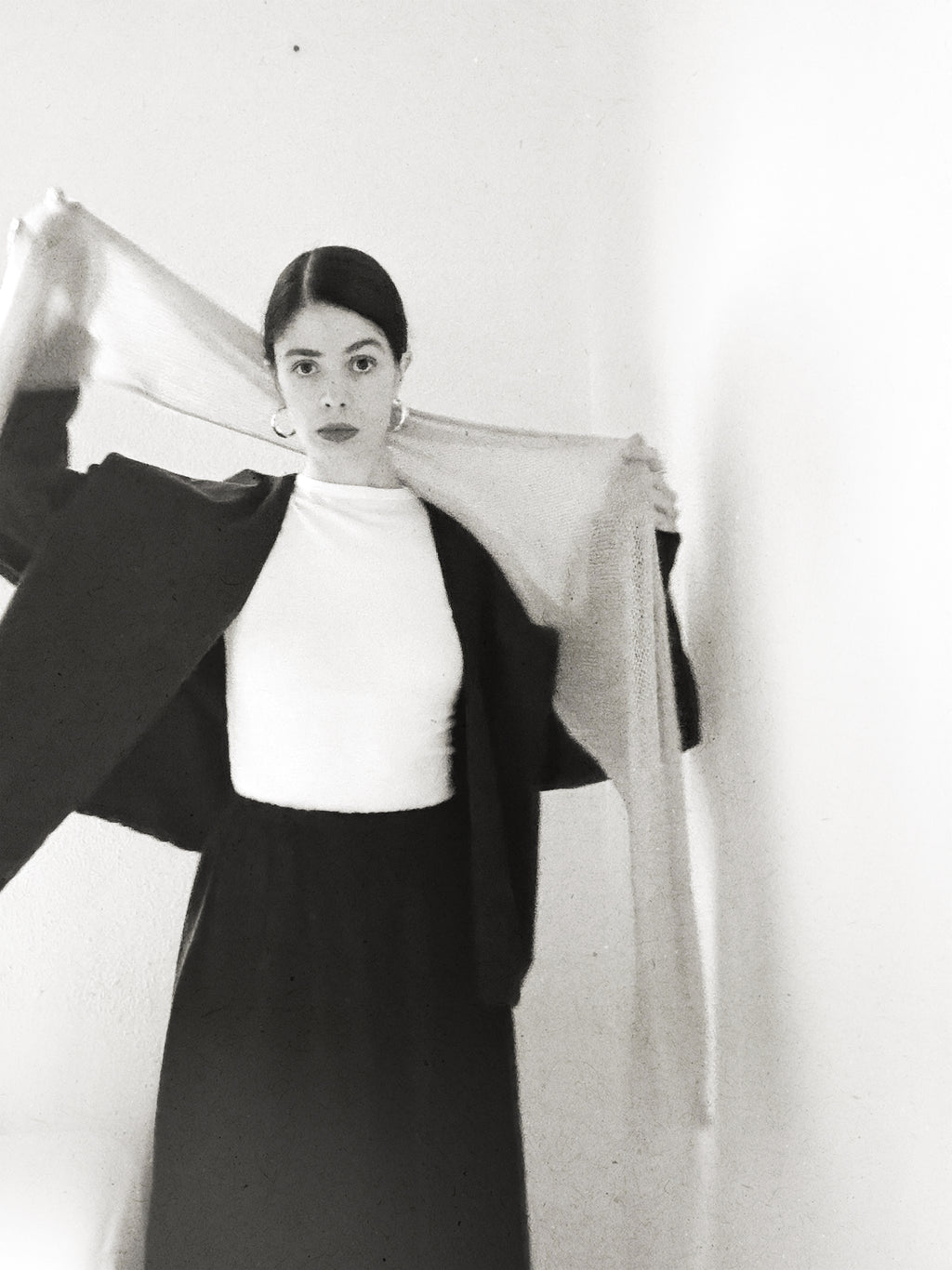 echarpe de mohair y seda con tintes naturales _ mediano _ sándalo