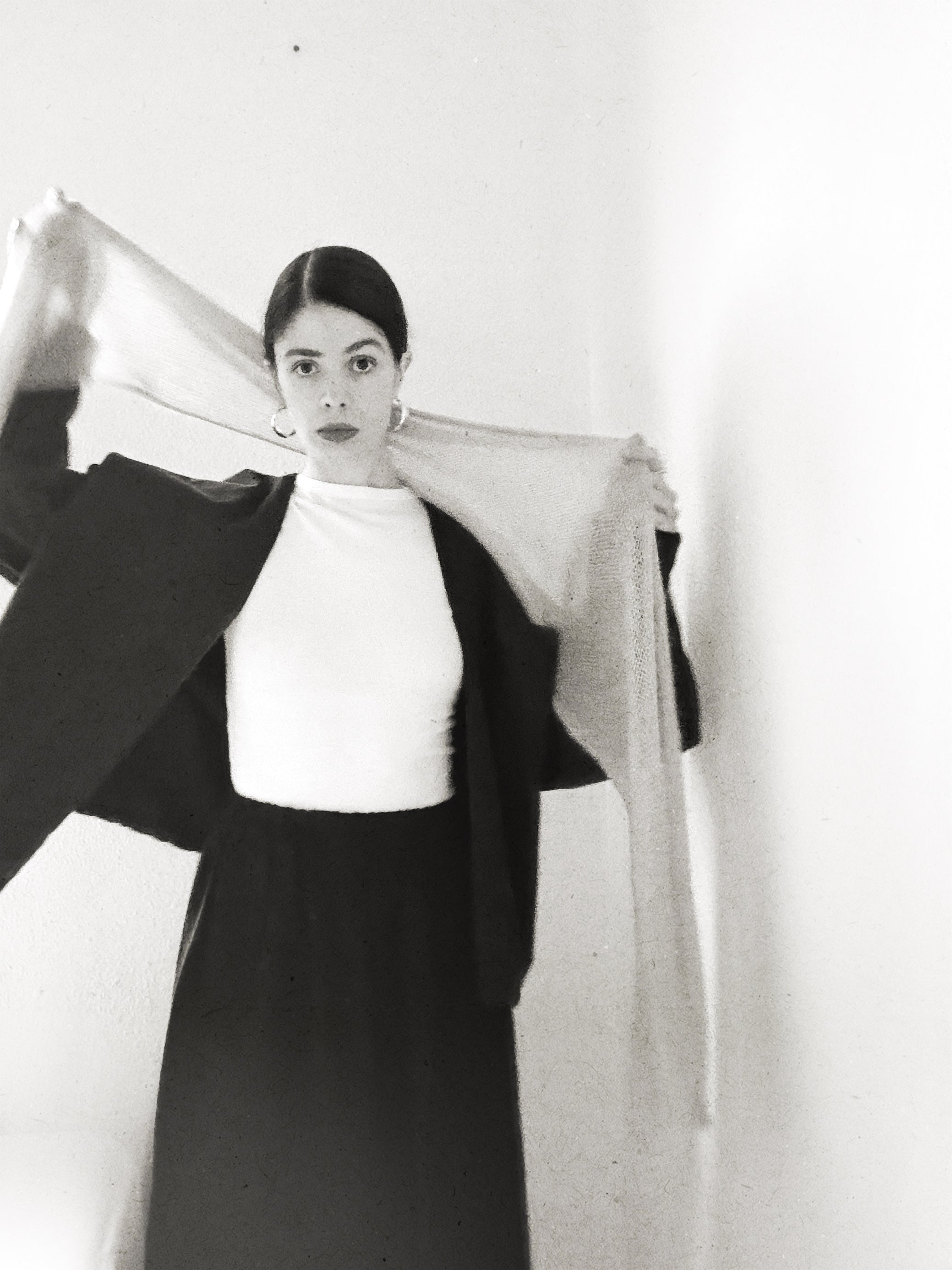 echarpe de mohair y seda con tintes naturales _ mediano _ sándalo