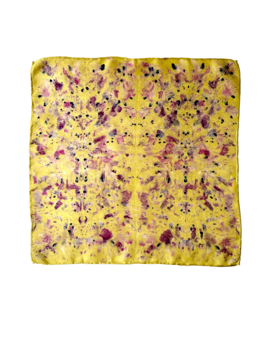 jolgorio #1 _ pañuelo de seda con estampación botánica / 45x45 cm.