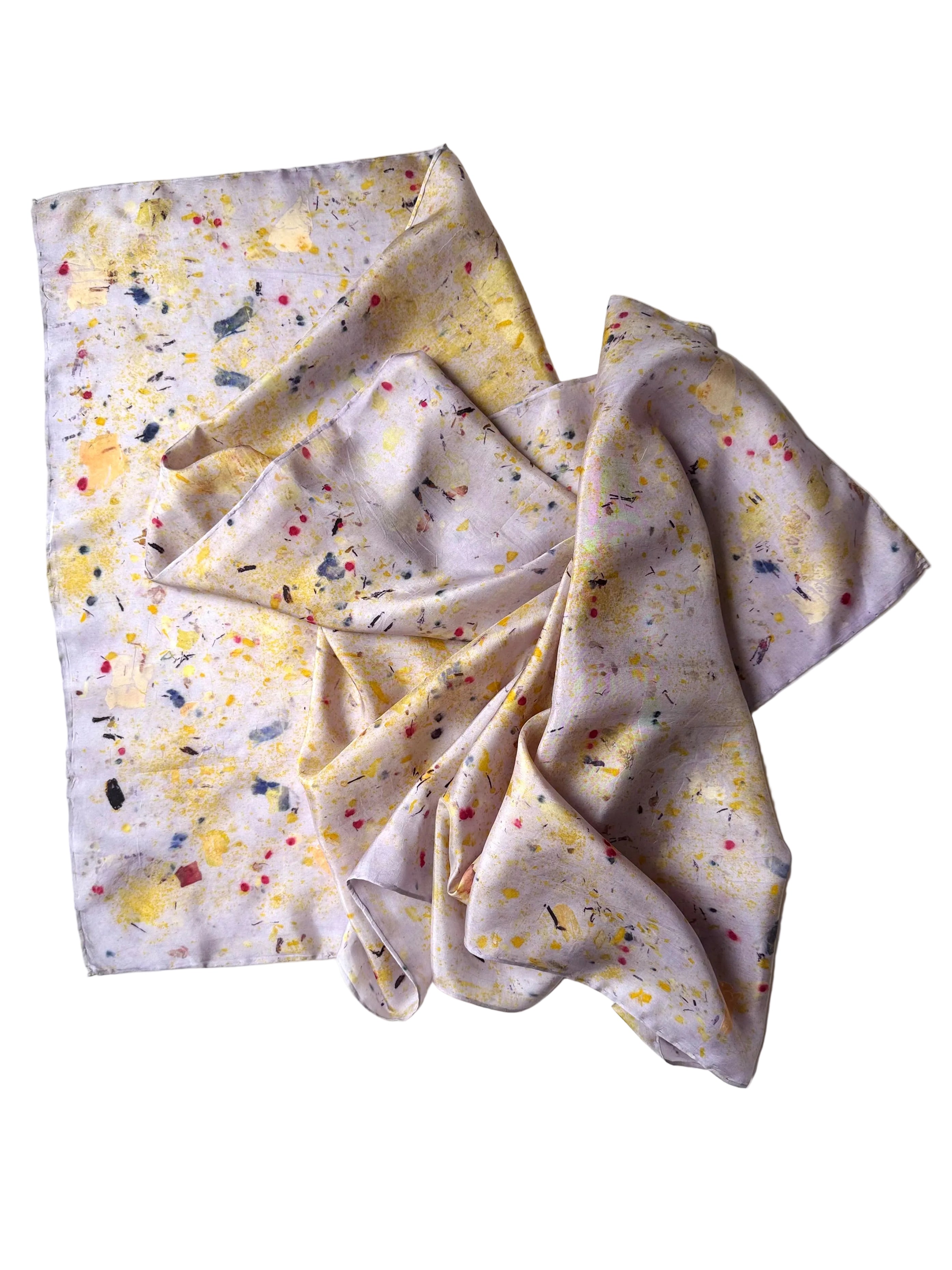 canto #1 _ pañuelo de seda con estampación botánica / 180x45 cm.