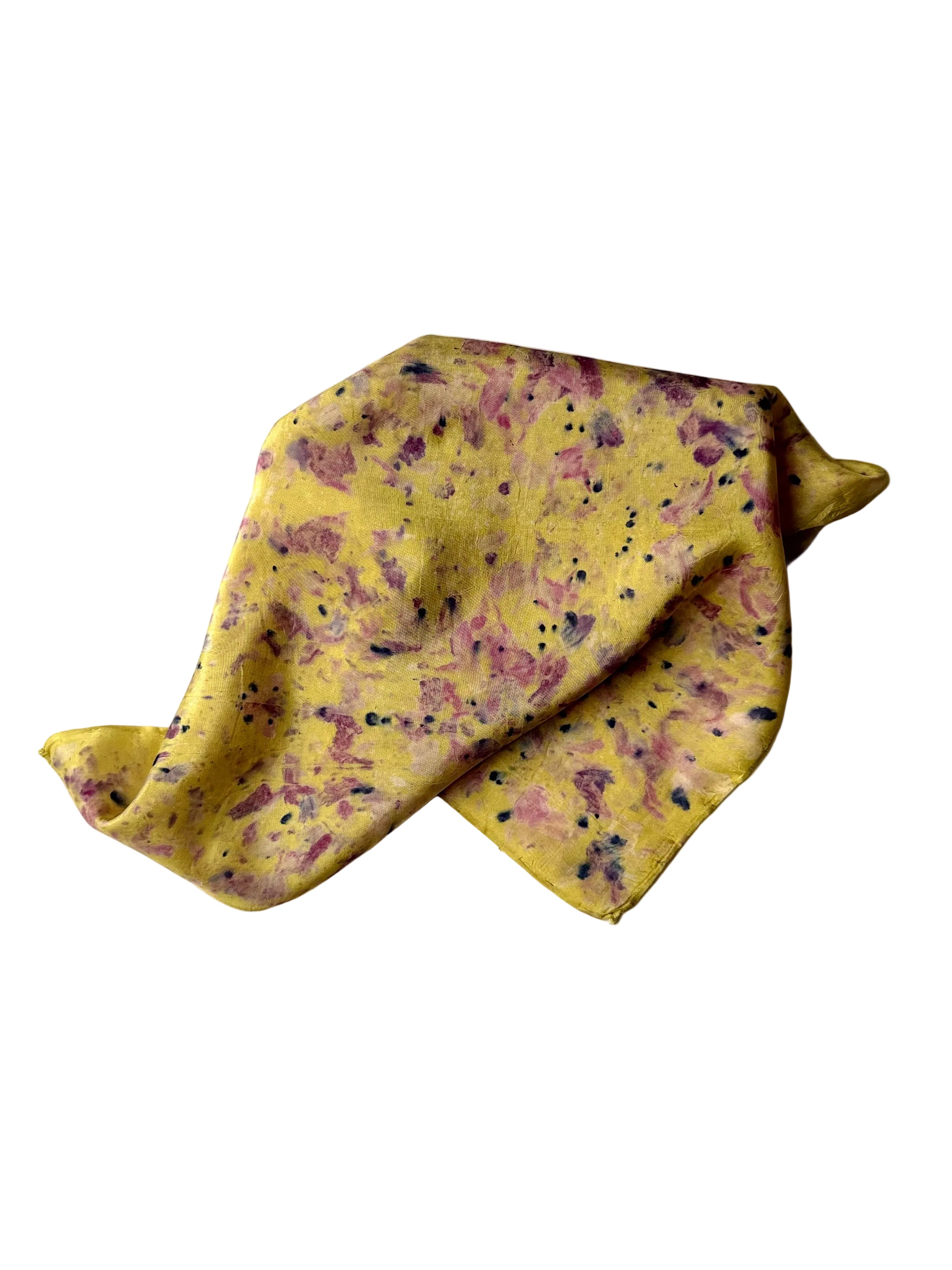 jolgorio #1 _ pañuelo de seda con estampación botánica / 45x45 cm.