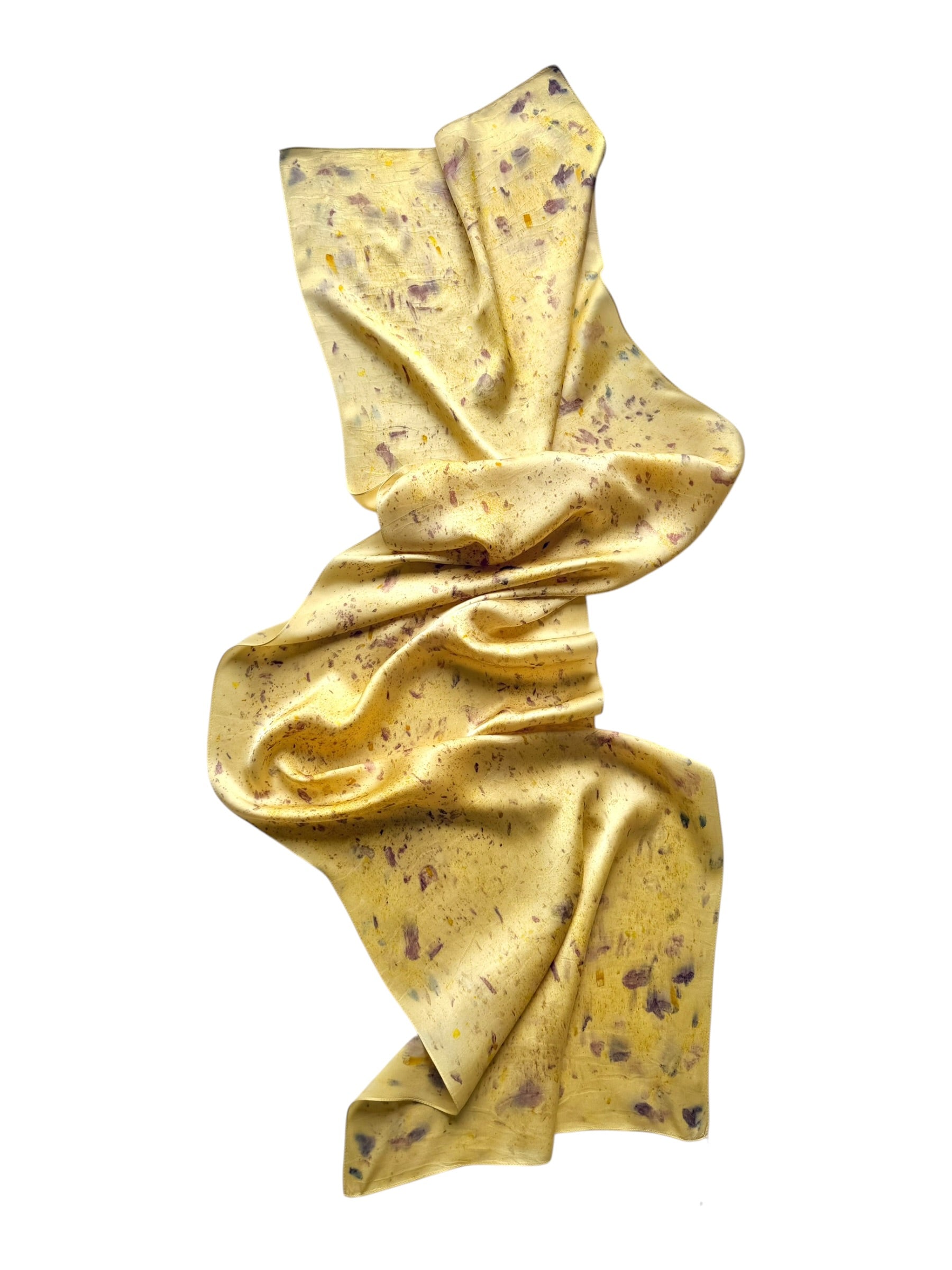 risa #4 _ pañuelo de seda con estampación botánica / 180x44 cm.