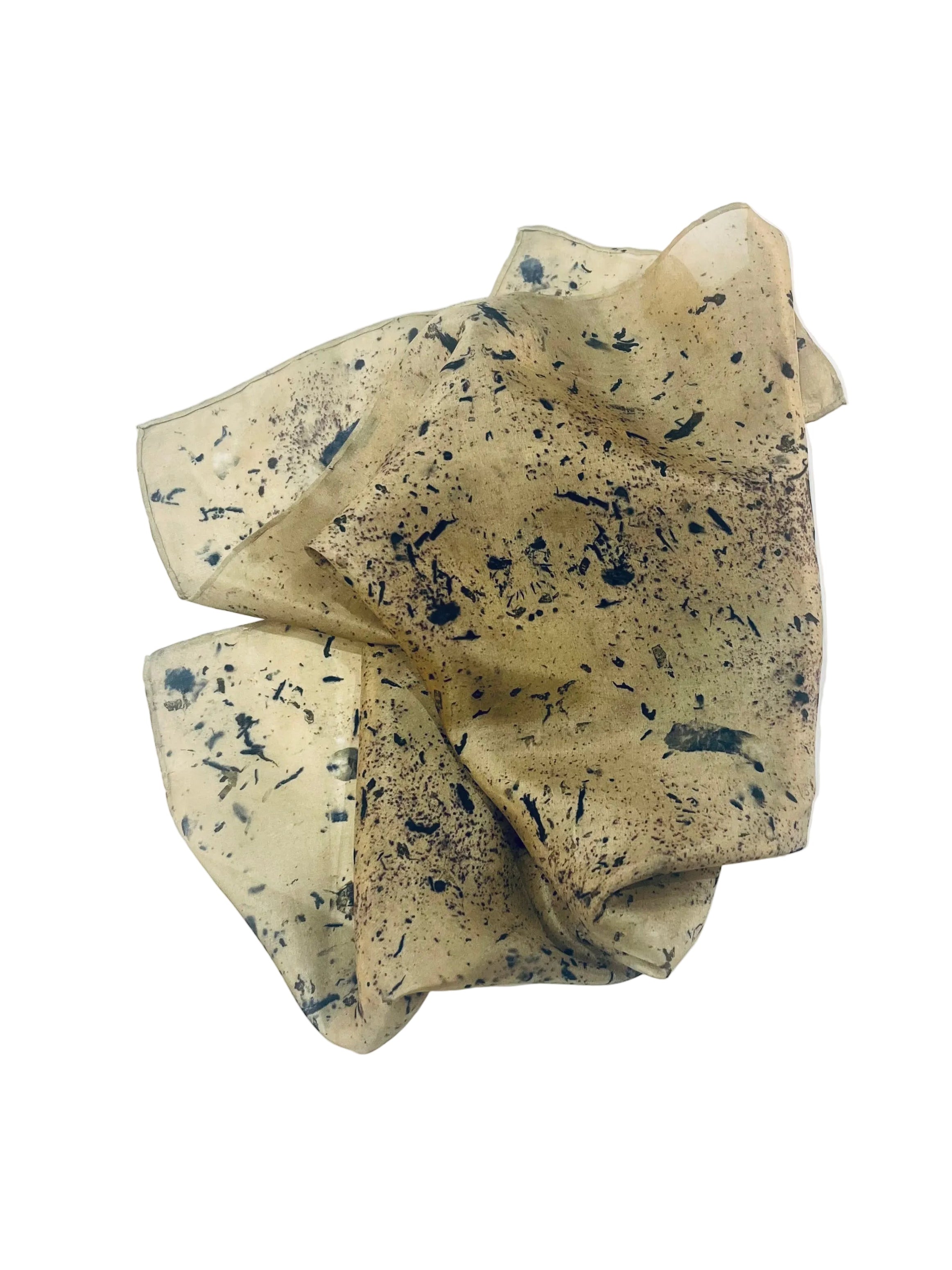 lumbre #3 _ pañuelo de seda con estampación botánica / 55x55 cm.