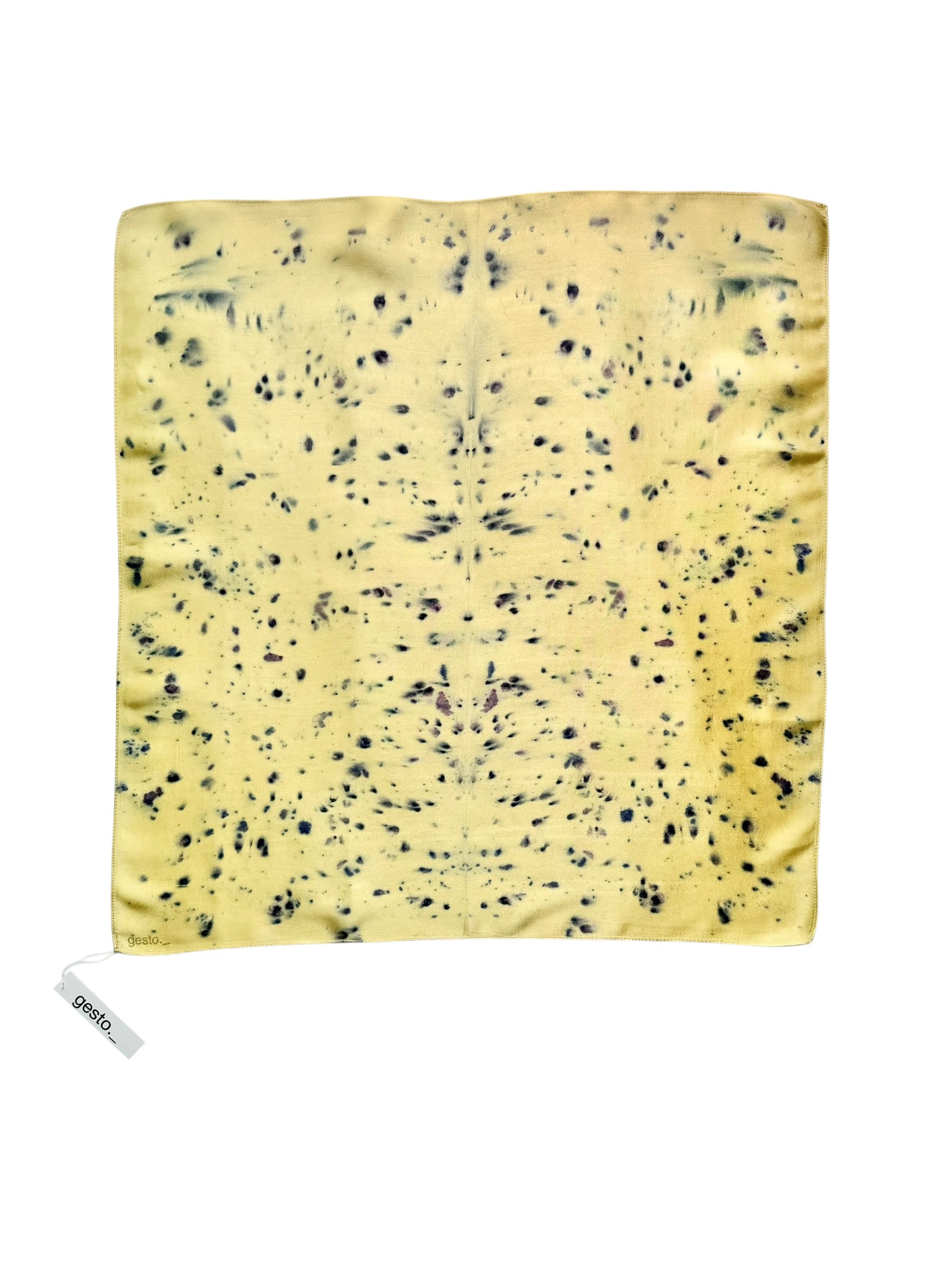 fuente #1 _ pañuelo de seda con estampación botánica / 53x53 cm.
