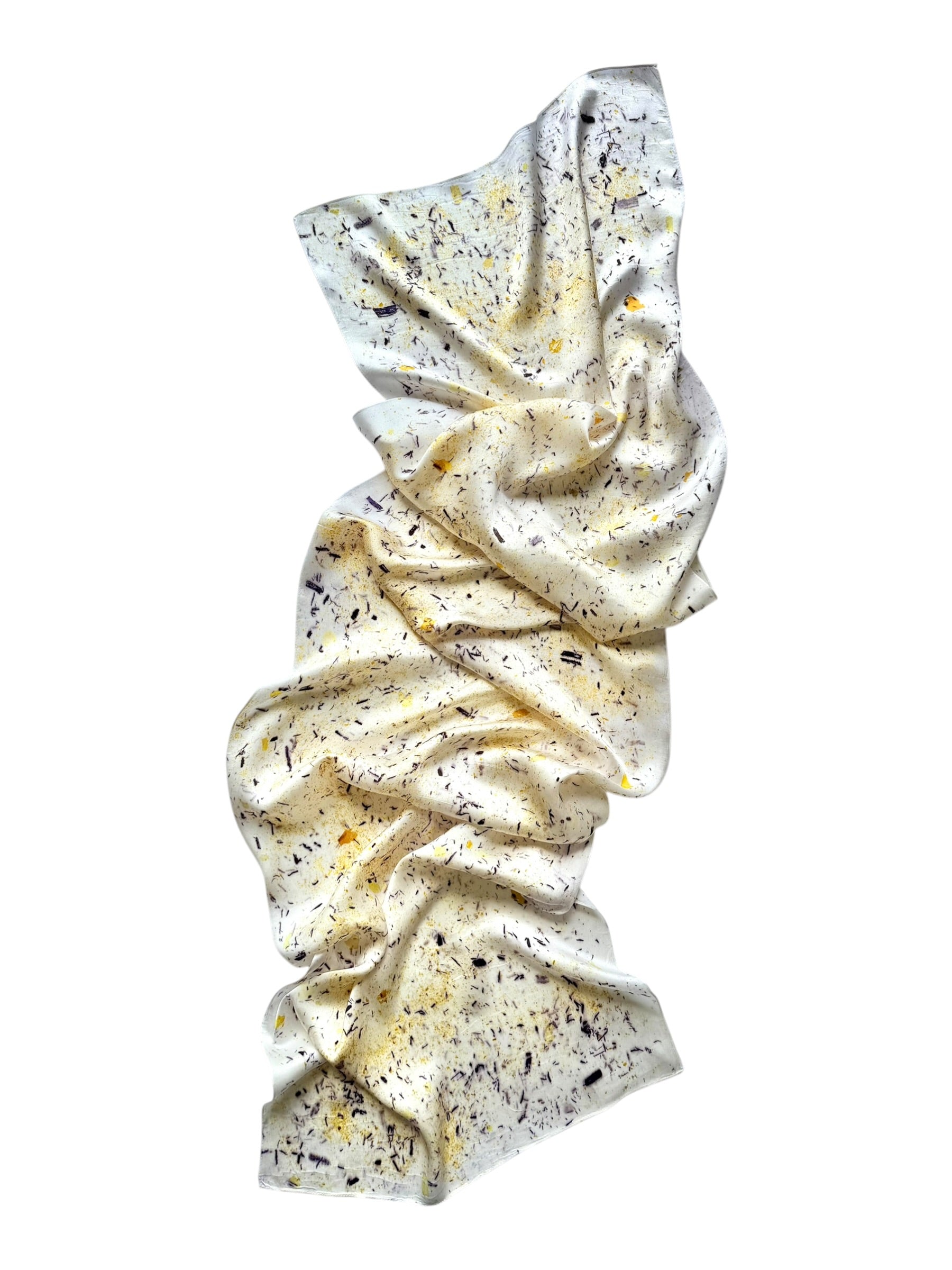 polen #7 _ pañuelo de seda con estampación botánica / 180x44 cm.