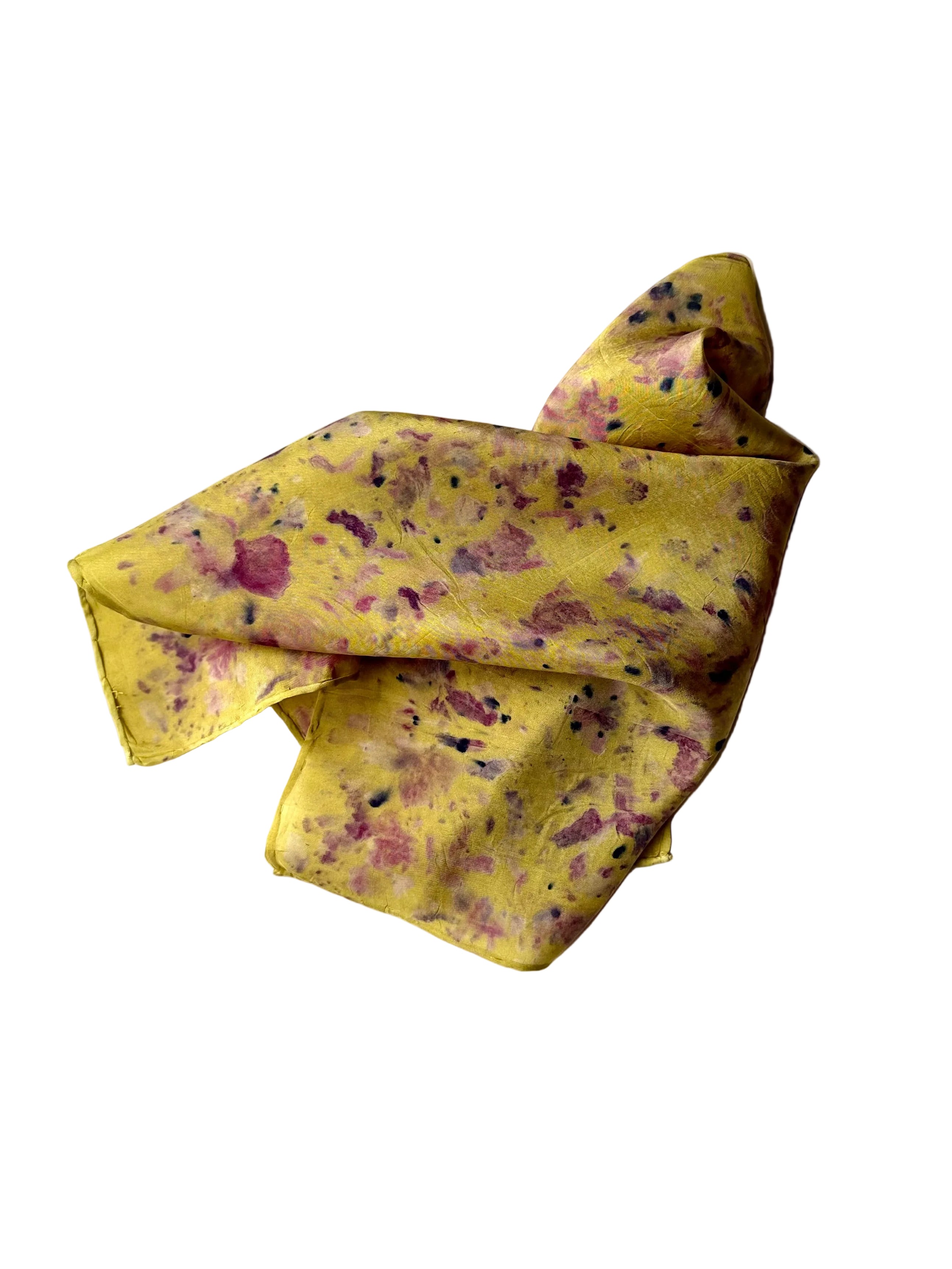 jolgorio #1 _ pañuelo de seda con estampación botánica / 45x45 cm.