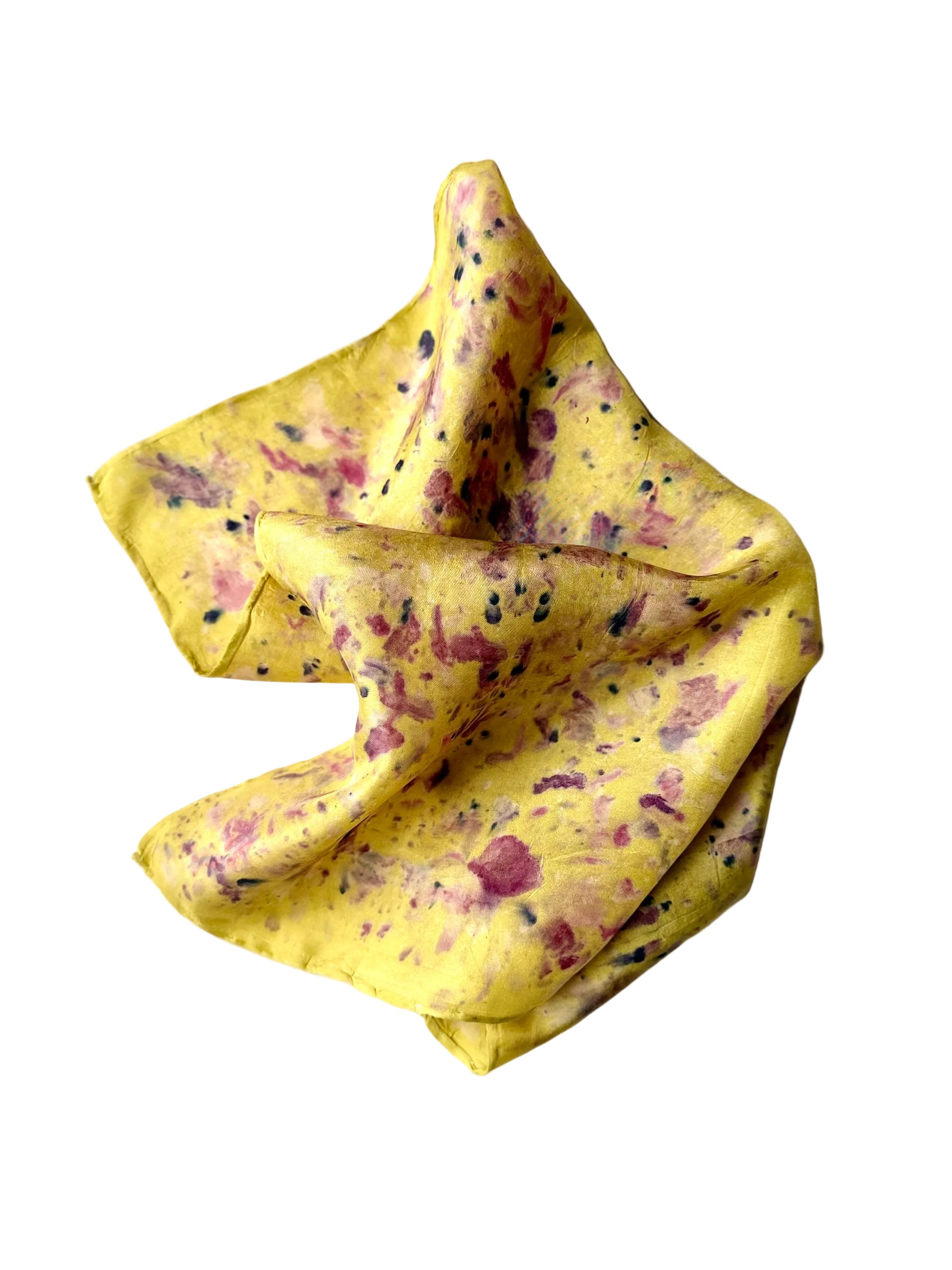 jolgorio #1 _ pañuelo de seda con estampación botánica / 45x45 cm.