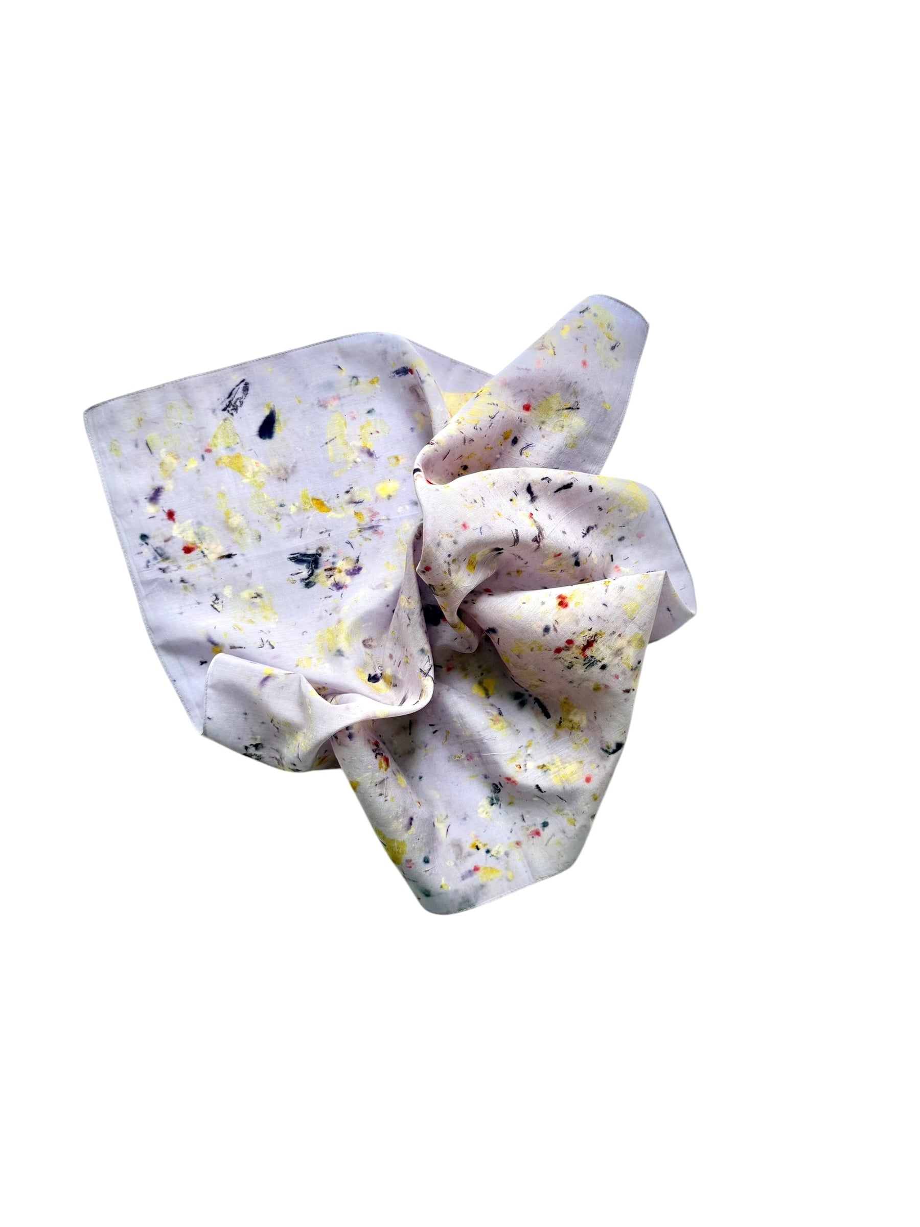 primavera #1 _ pañuelo de algodón y seda con estampación botánica / 53x53 cm.