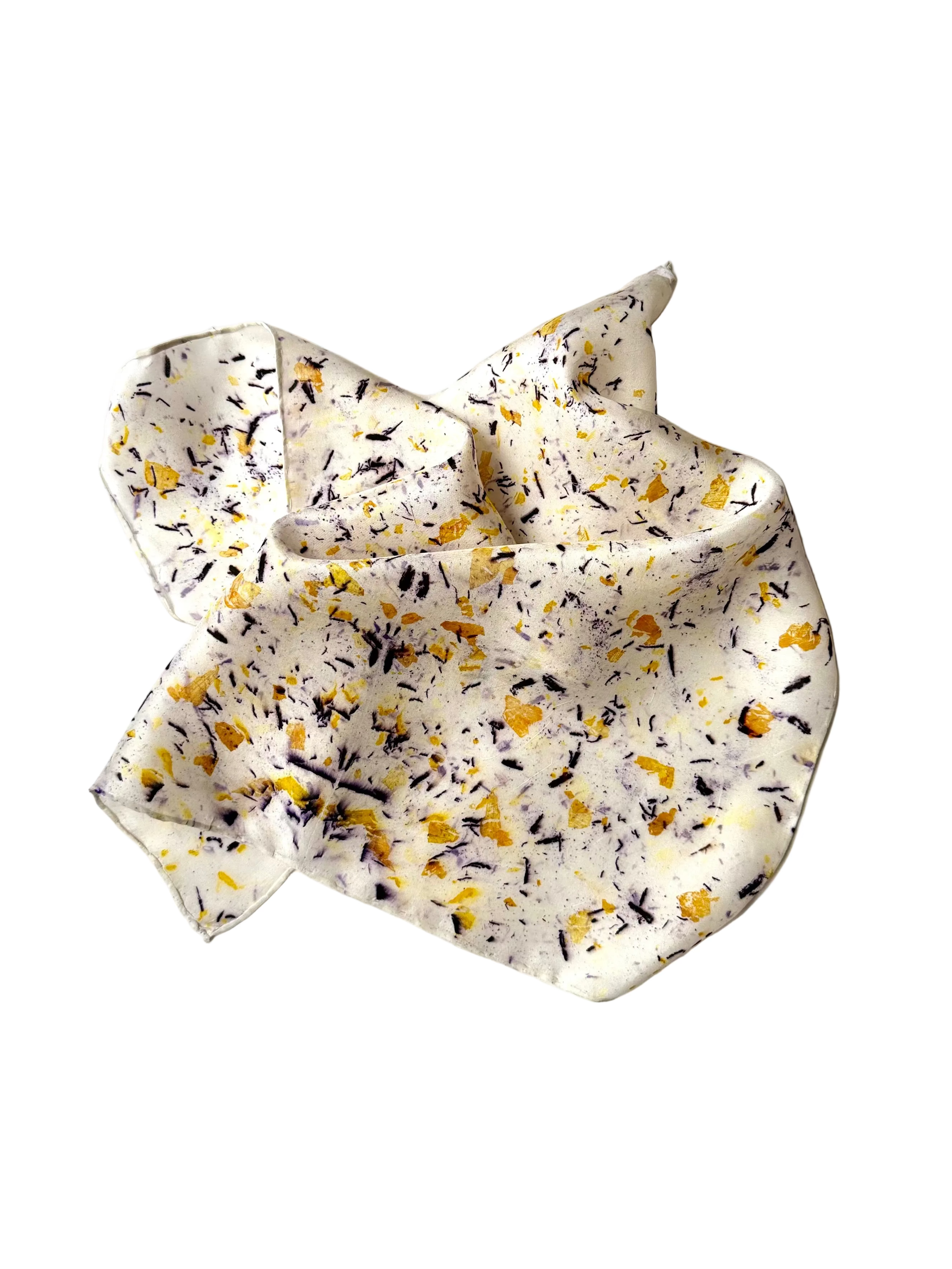 polen #2 _ pañuelo de seda con estampación botánica / 45x45 cm.