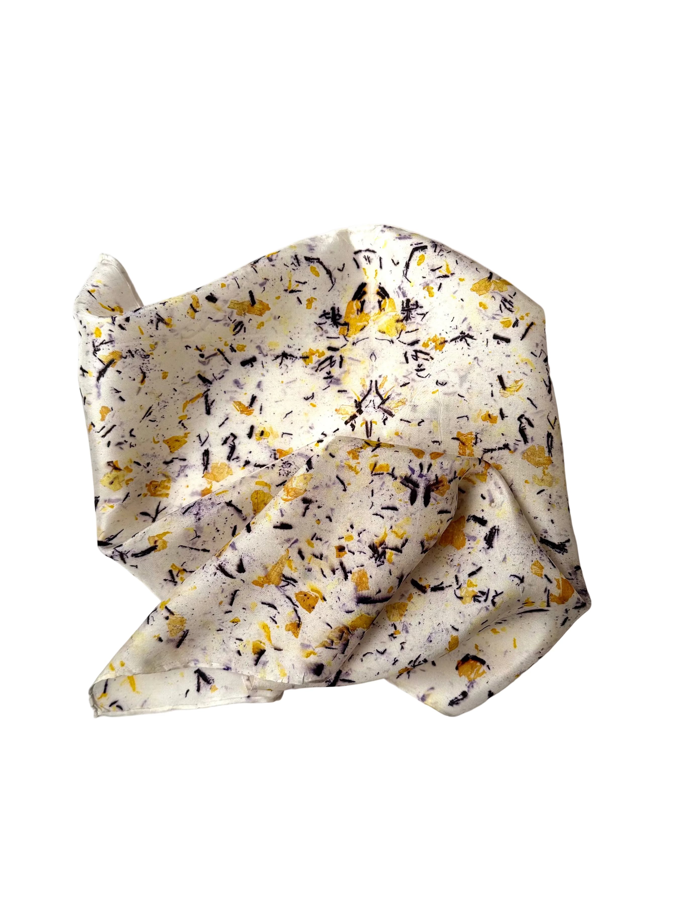 polen #2 _ pañuelo de seda con estampación botánica / 45x45 cm.