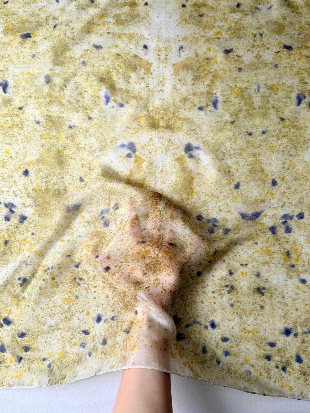 búsqueda #1 _ pañuelo de seda con estampación botánica / 70x70 cm.