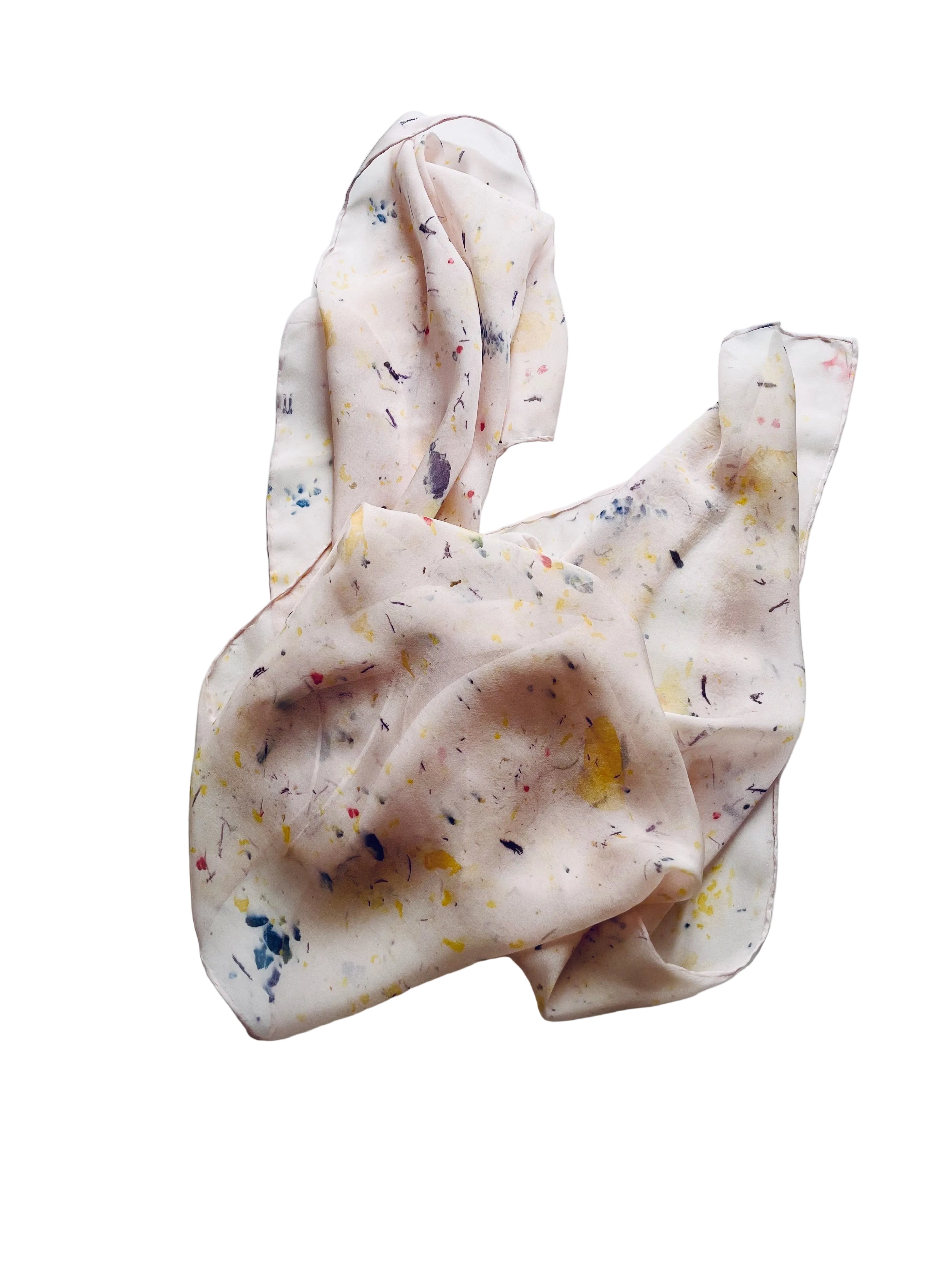 plie #1 _ pañuelo de seda con estampación botánica / 180x45 cm.