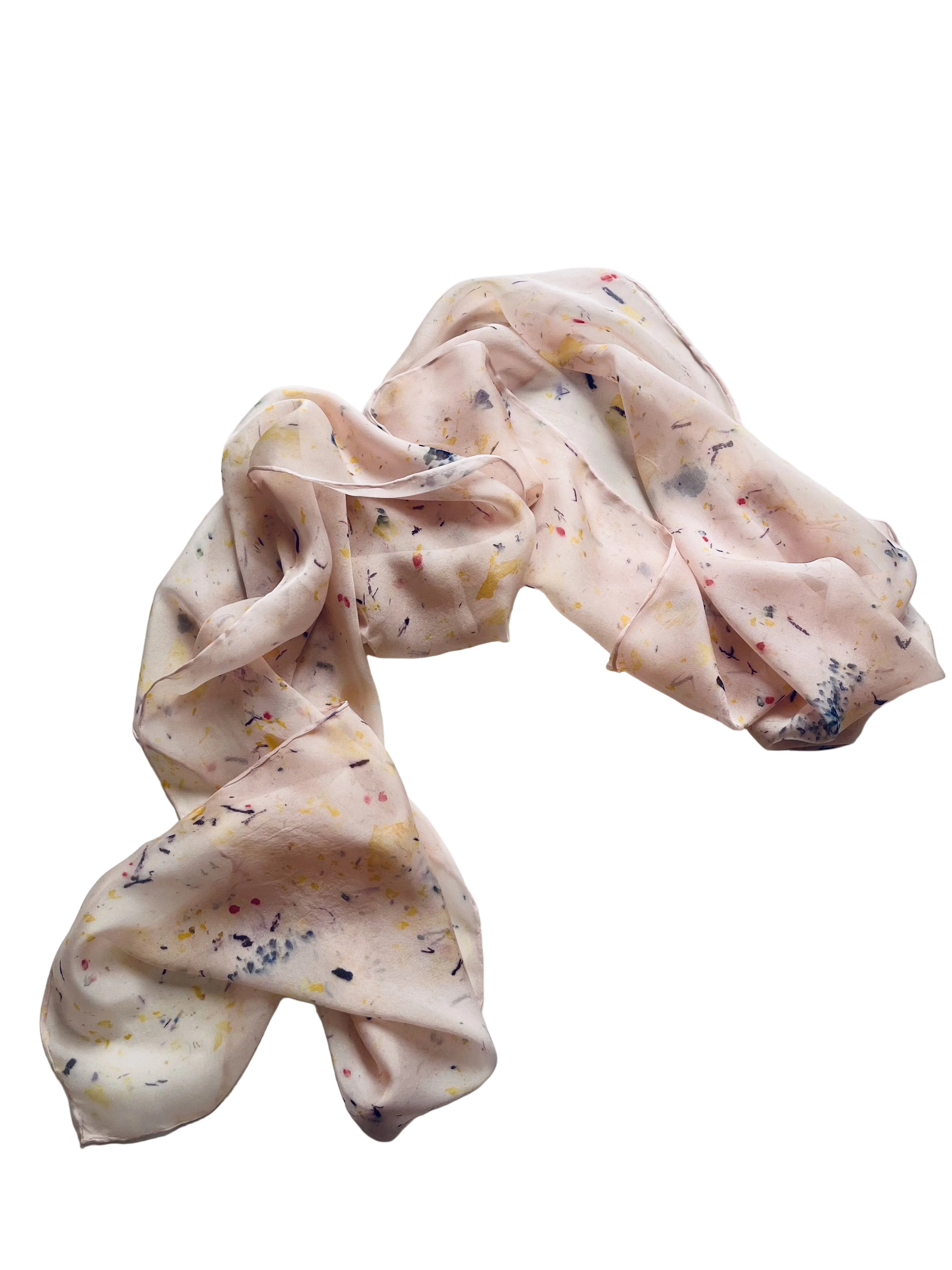 plie #1 _ pañuelo de seda con estampación botánica / 180x45 cm.