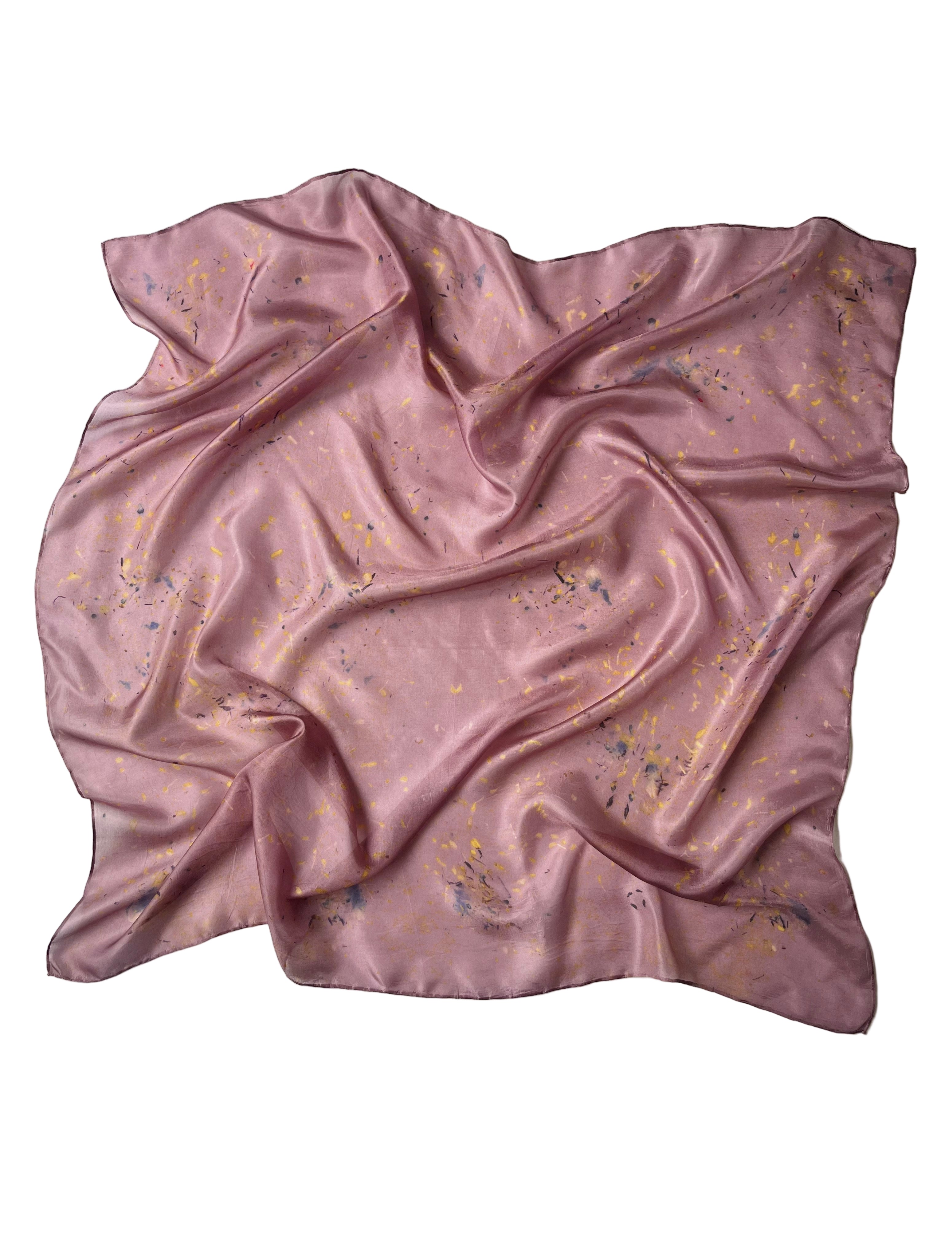 sueño #1 _ pañuelo de seda con estampación botánica / 90x90 cm.