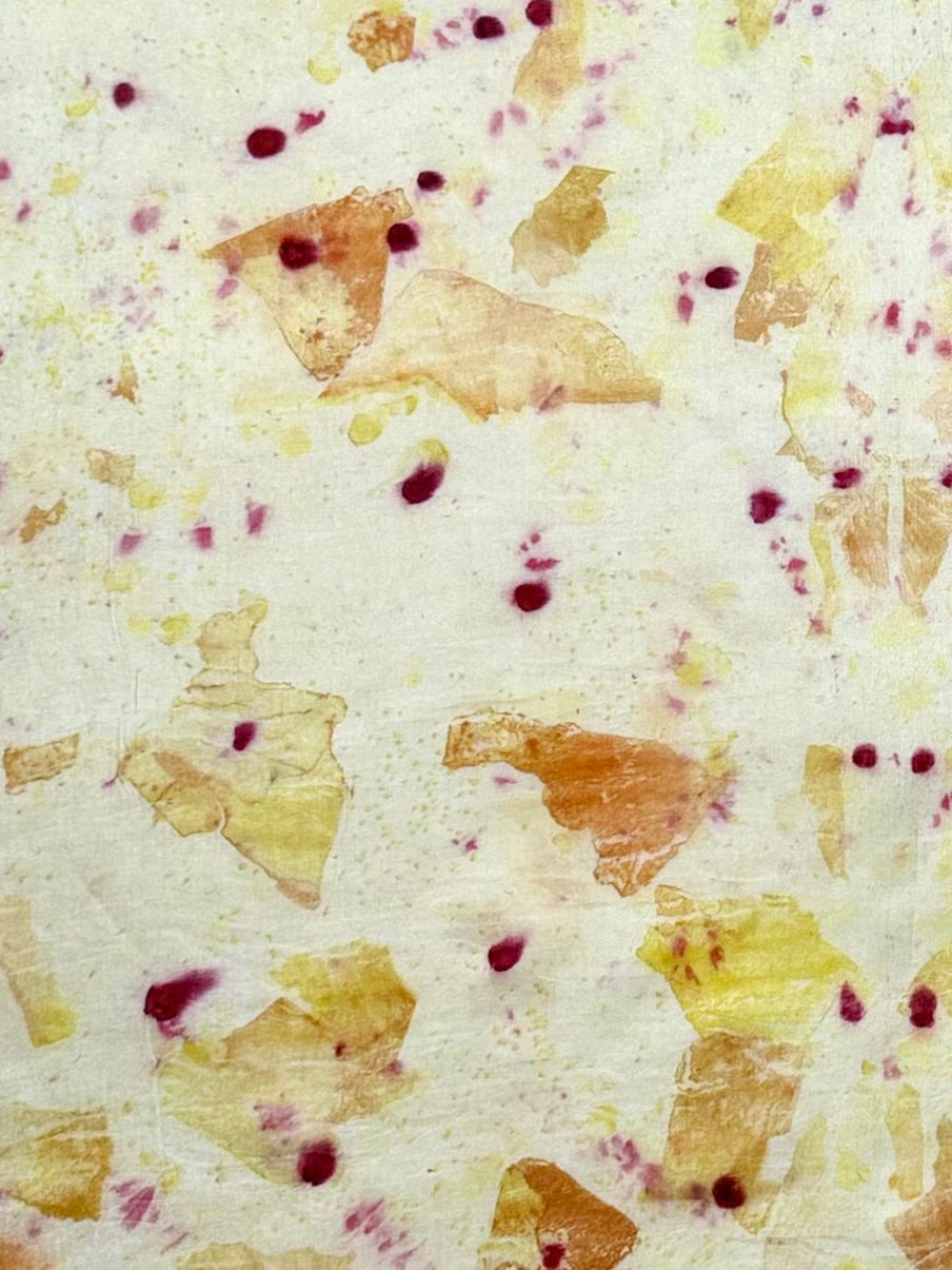 sol #1 _ pañuelo de seda con estampación botánica / 55x55 cm.