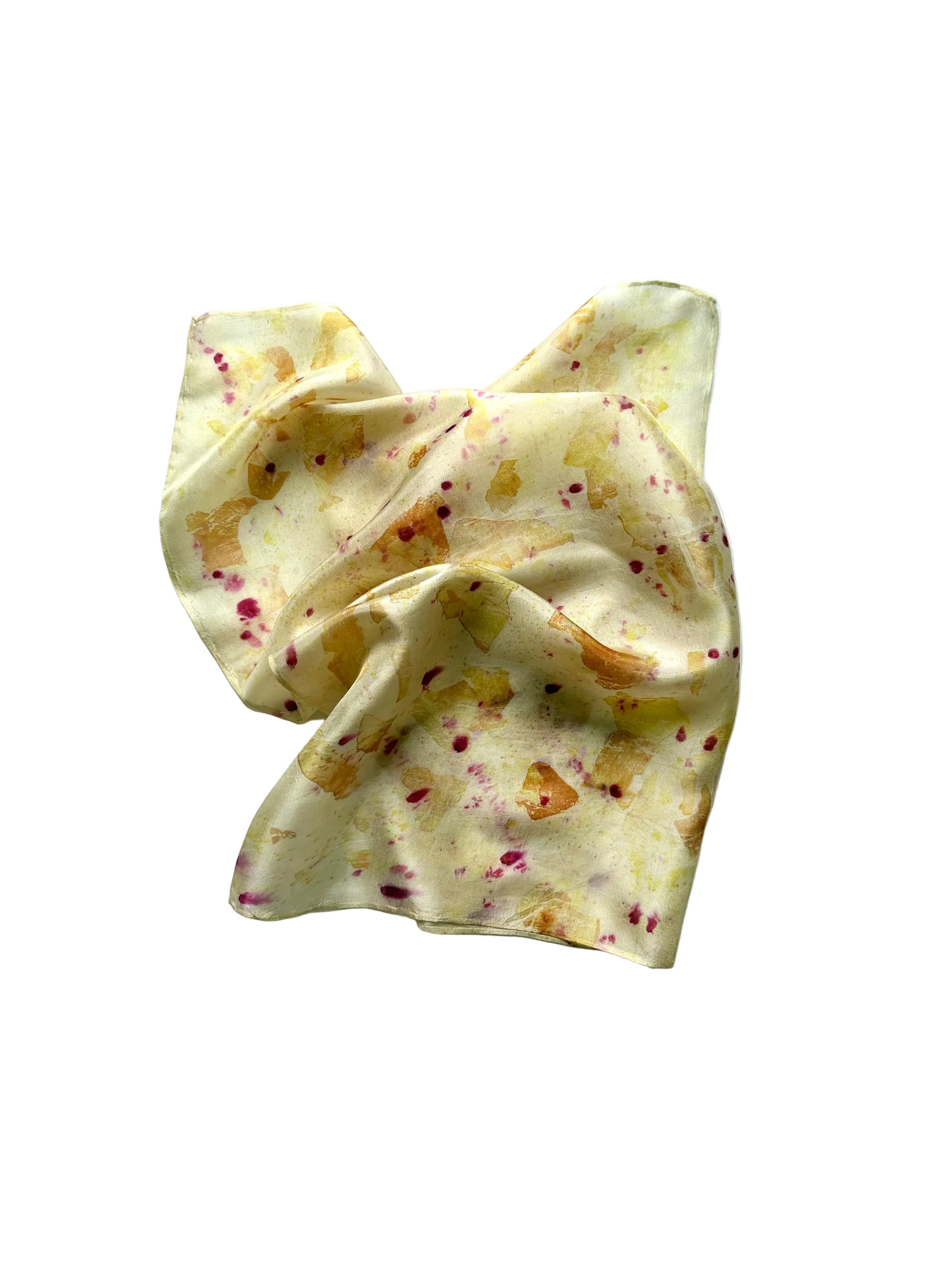 sol #1 _ pañuelo de seda con estampación botánica / 55x55 cm.