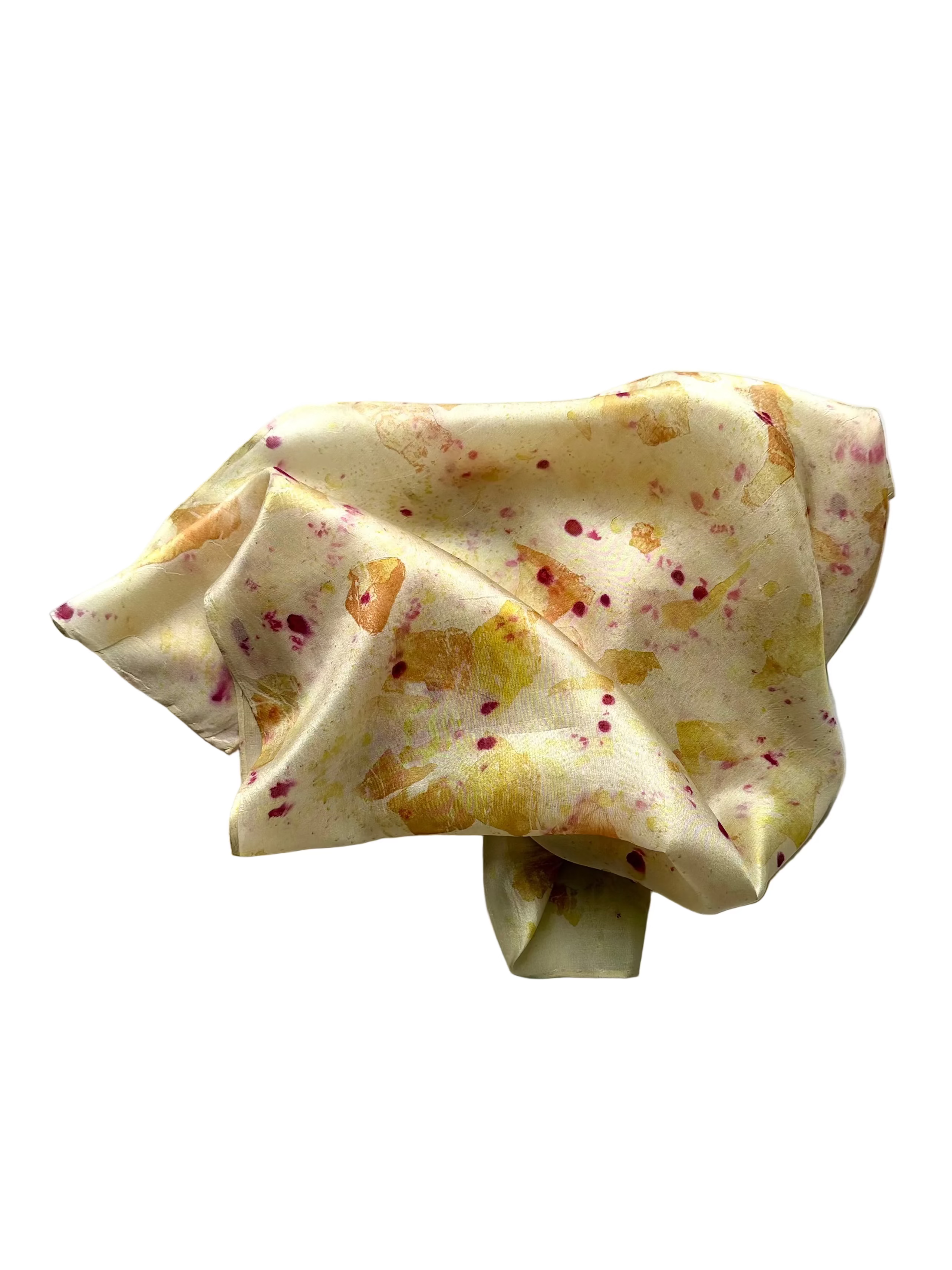 sol #1 _ pañuelo de seda con estampación botánica / 55x55 cm.