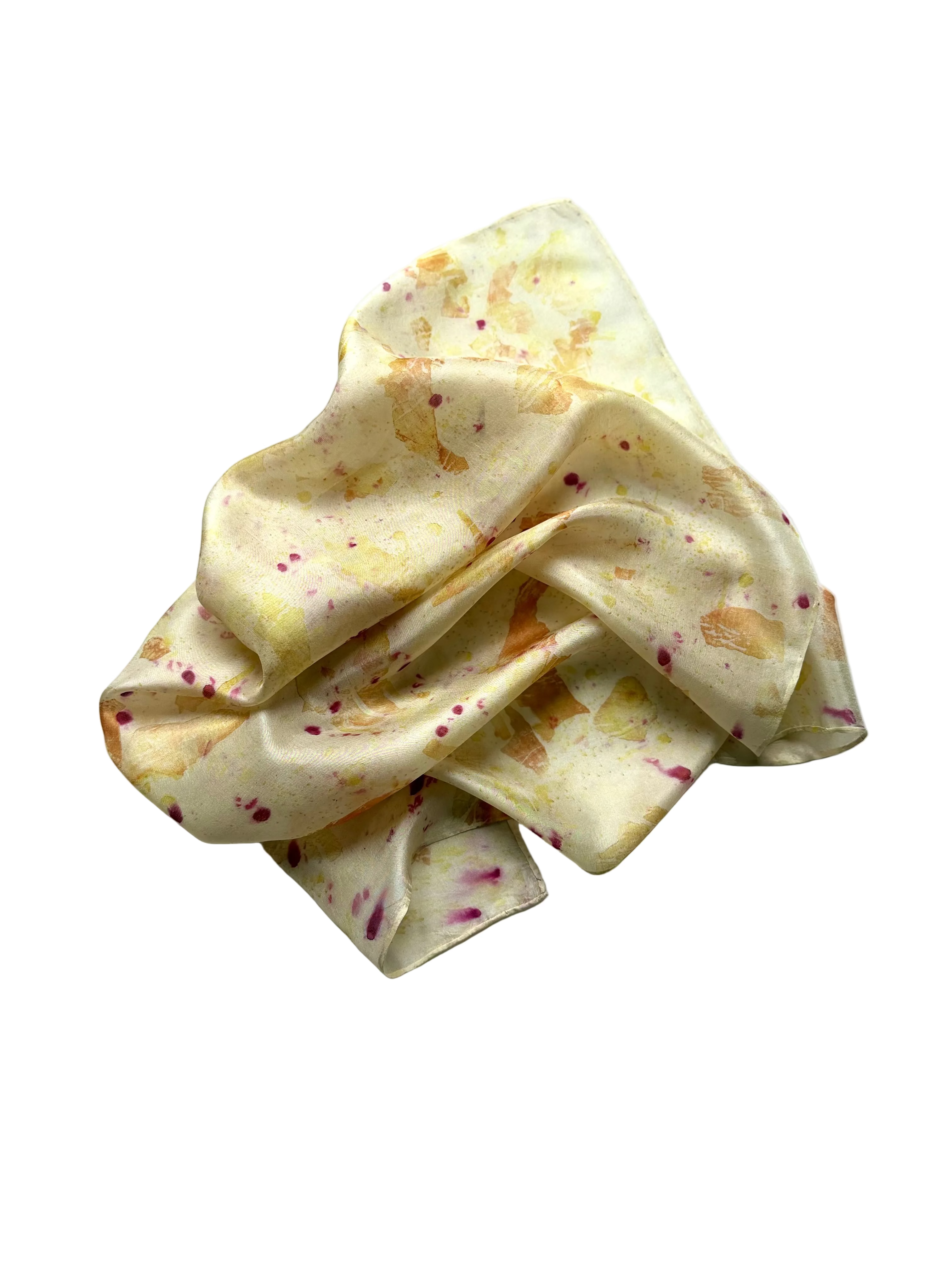 sol #1 _ pañuelo de seda con estampación botánica / 55x55 cm.