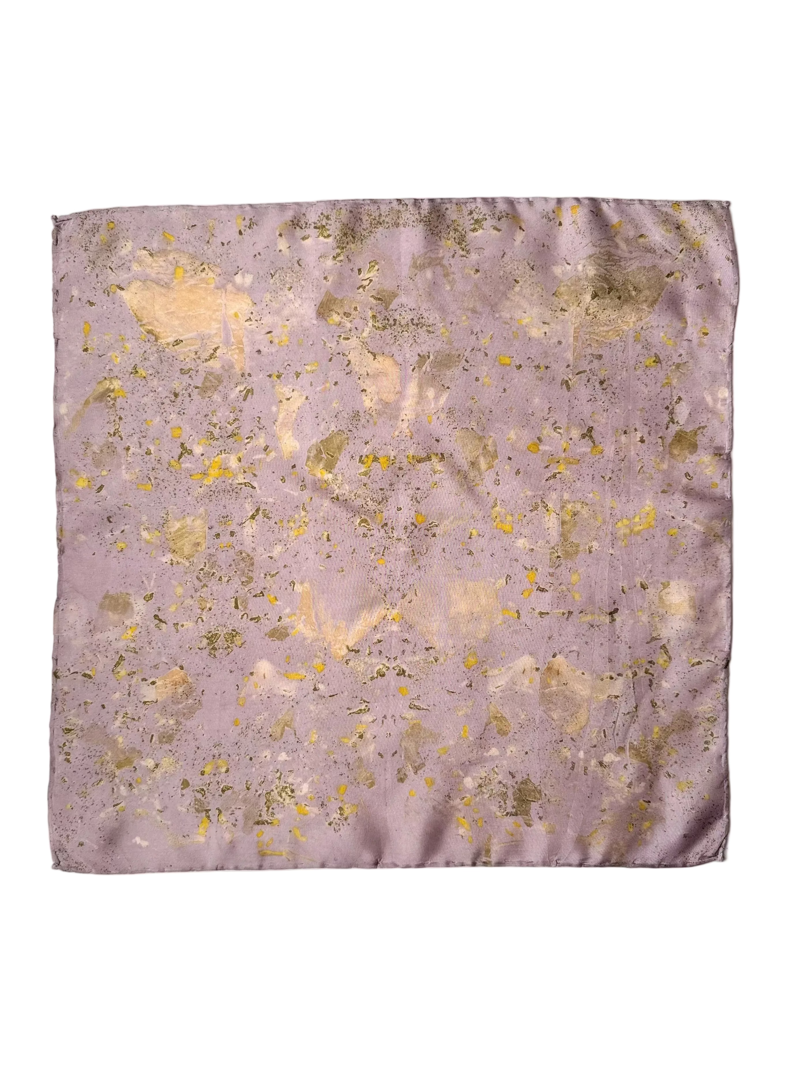 estrato #1 _ pañuelo de seda con estampación botánica / 45x45 cm.