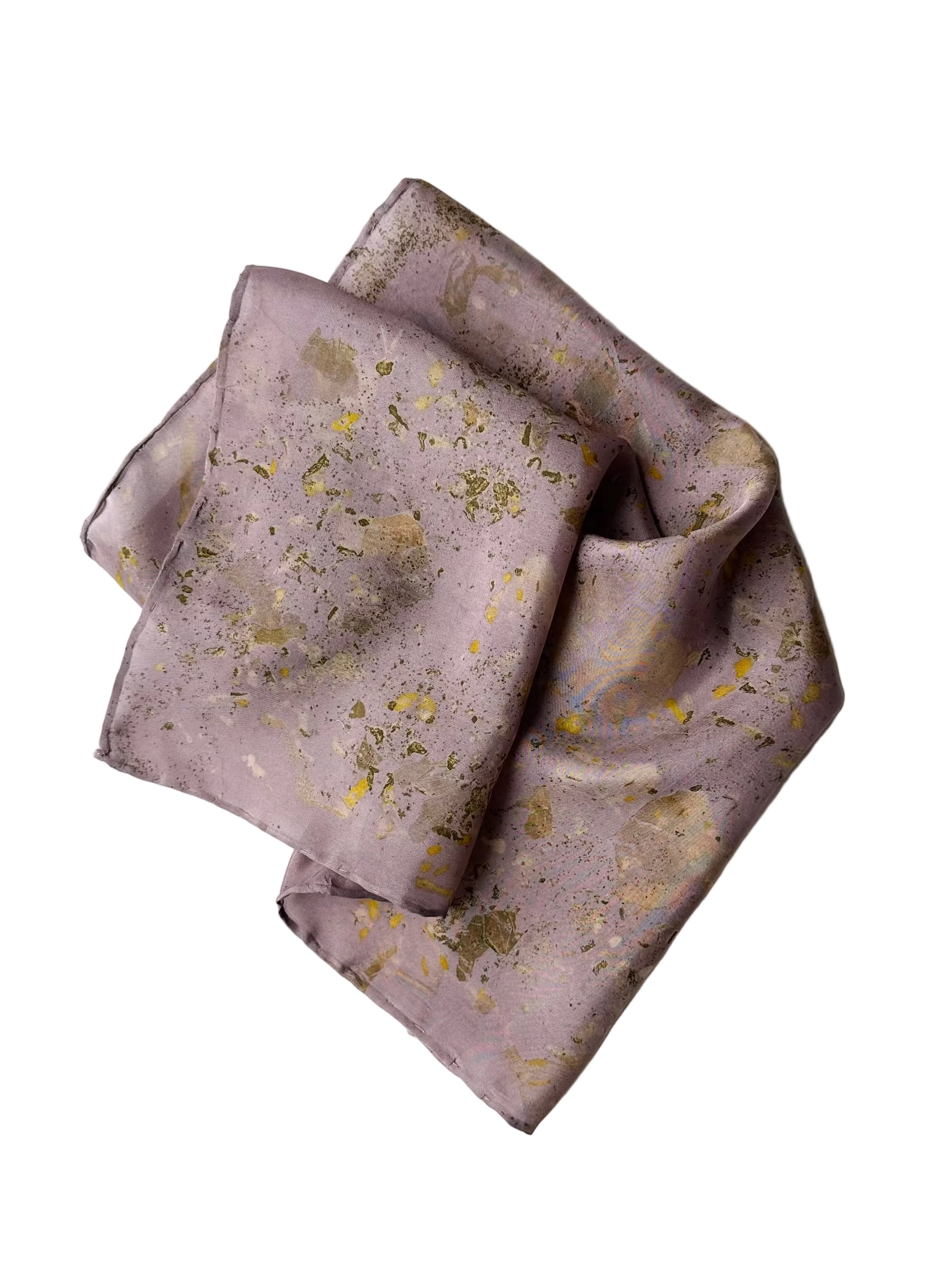 estrato #1 _ pañuelo de seda con estampación botánica / 45x45 cm.