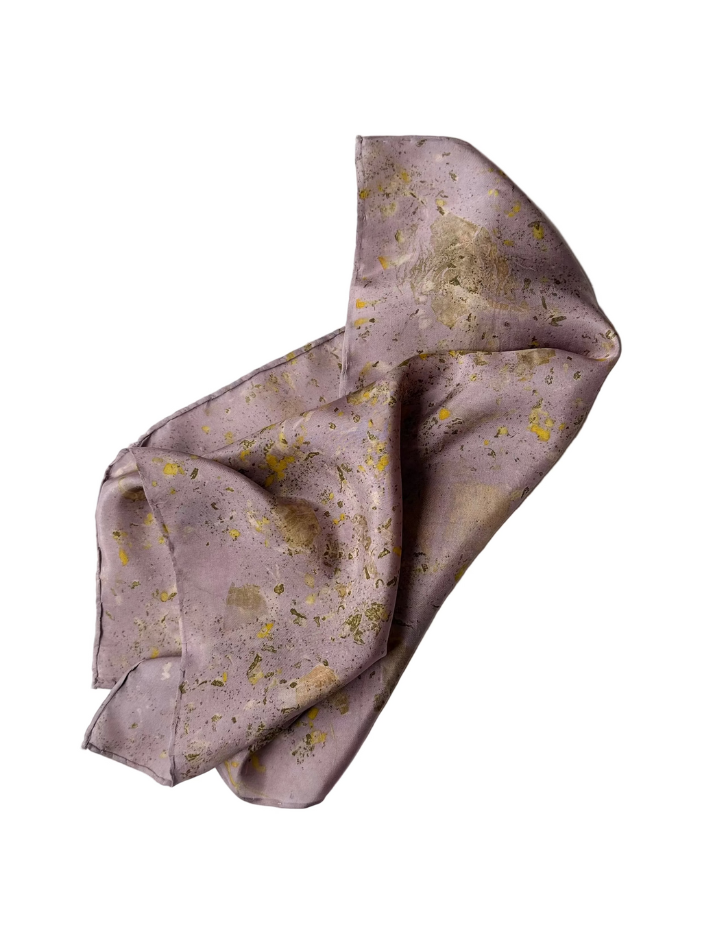 estrato #1 _ pañuelo de seda con estampación botánica / 45x45 cm.