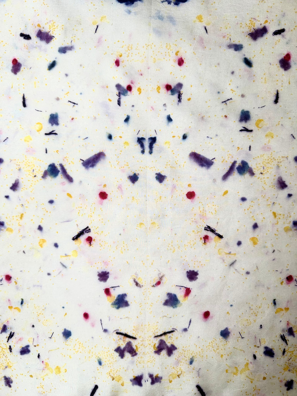 jardín #1 _ pañuelo de seda con estampación botánica / 45x45 cm.