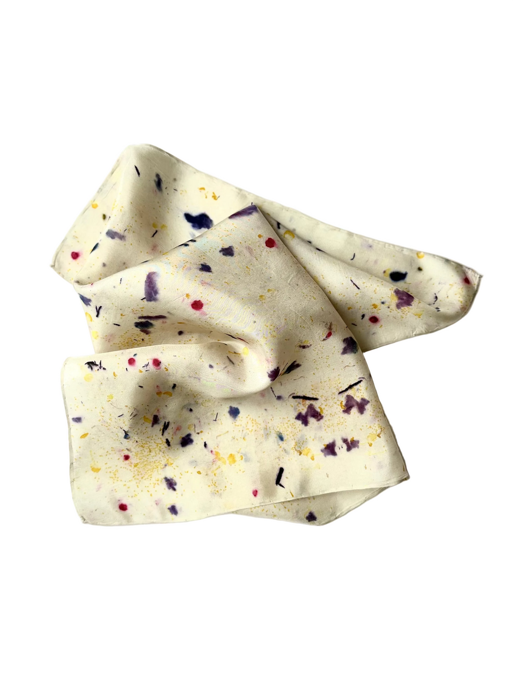 jardín #1 _ pañuelo de seda con estampación botánica / 45x45 cm.