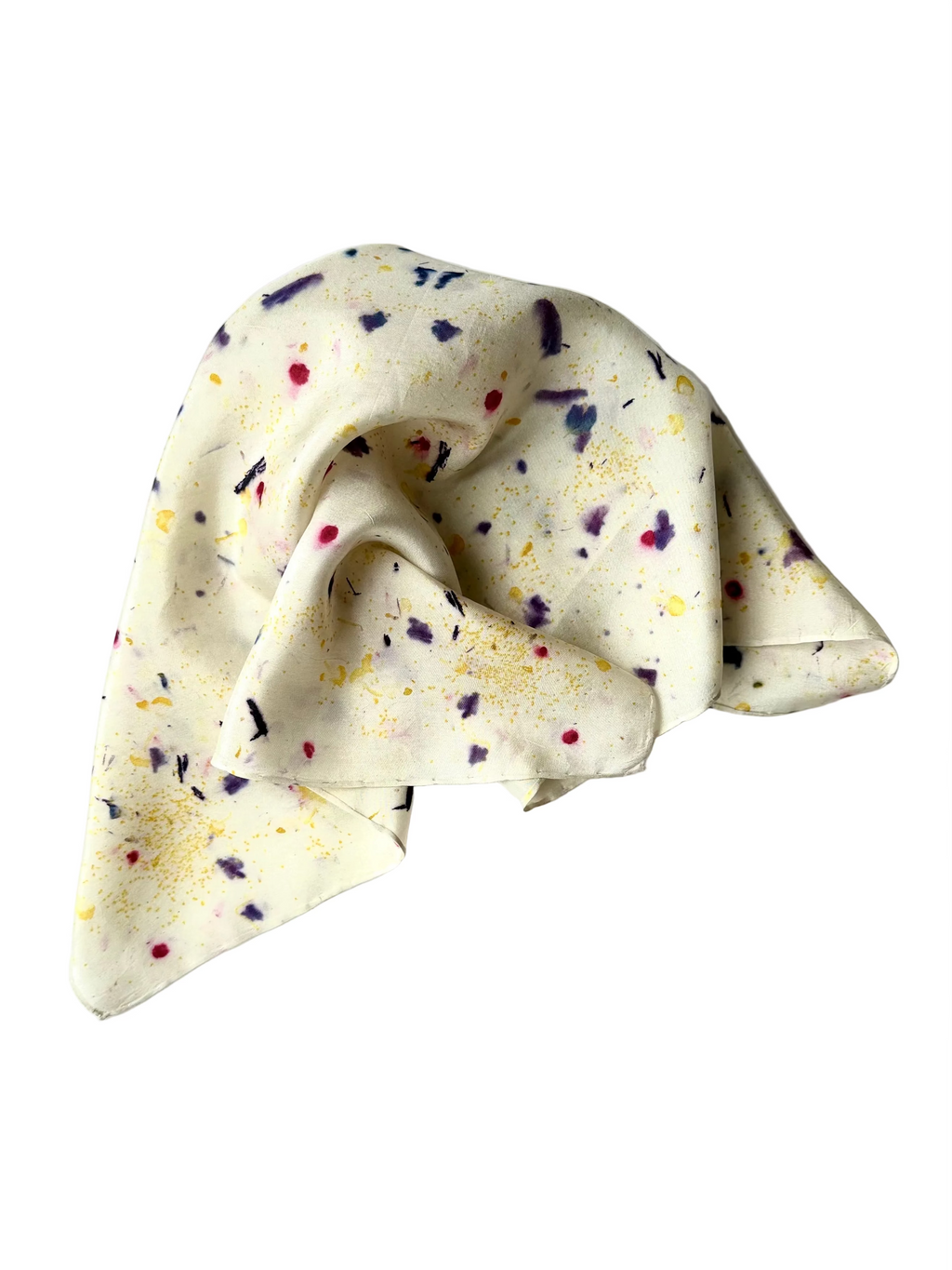 jardín #1 _ pañuelo de seda con estampación botánica / 45x45 cm.