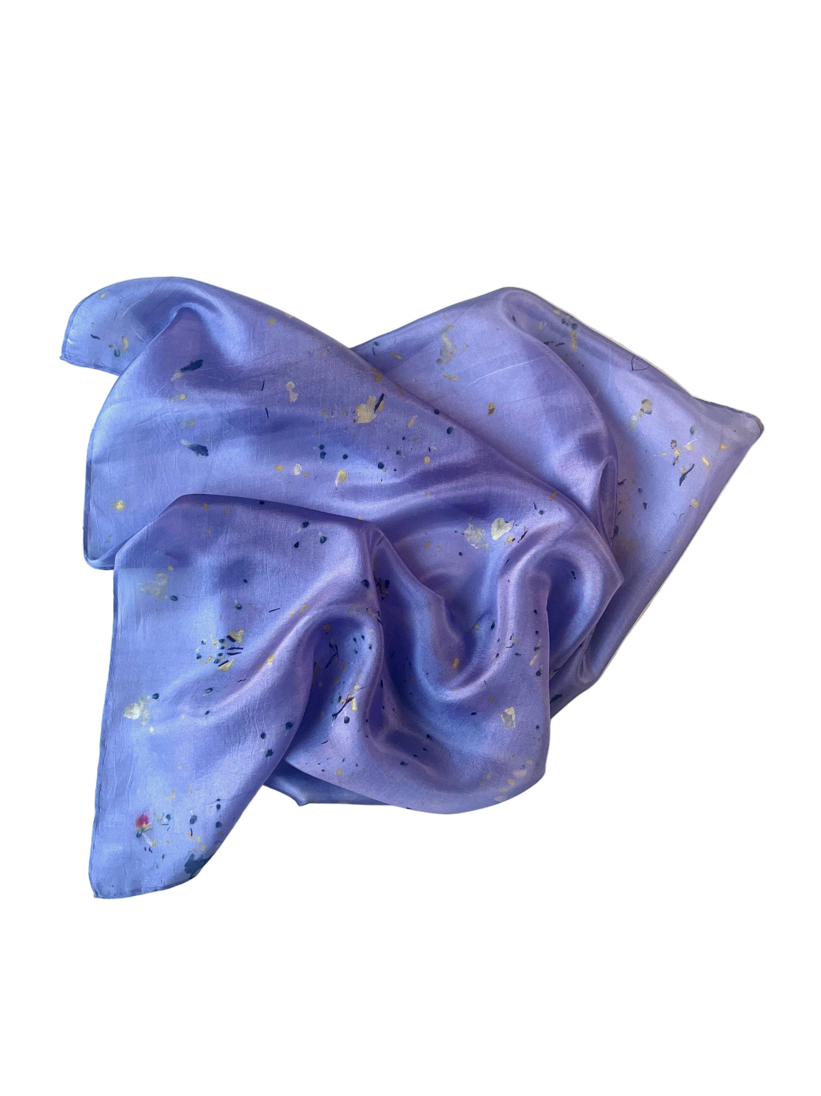 aire _ pañuelo de seda con estampación botánica / 55x55 cm.