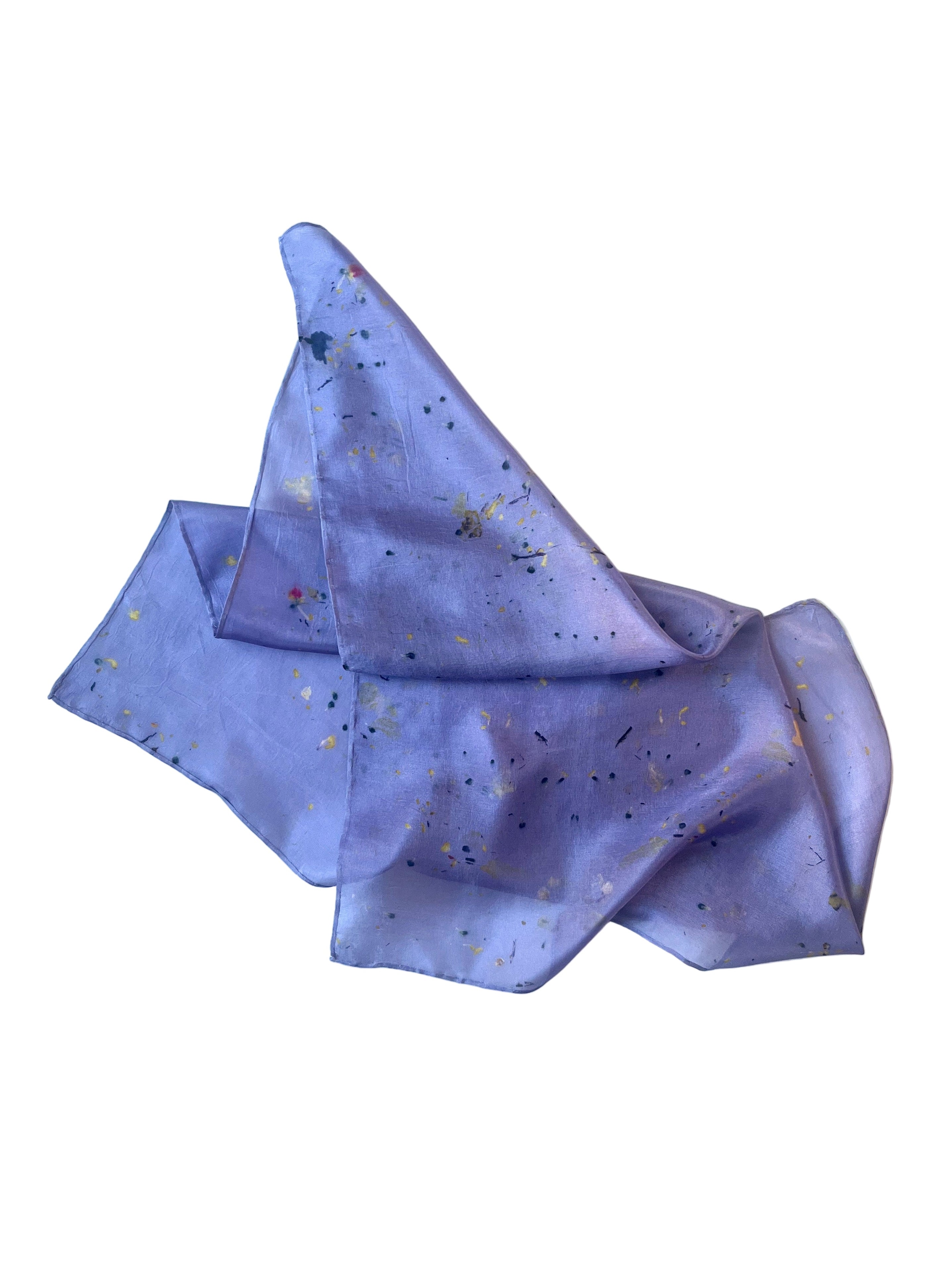 aire _ pañuelo de seda con estampación botánica / 55x55 cm.