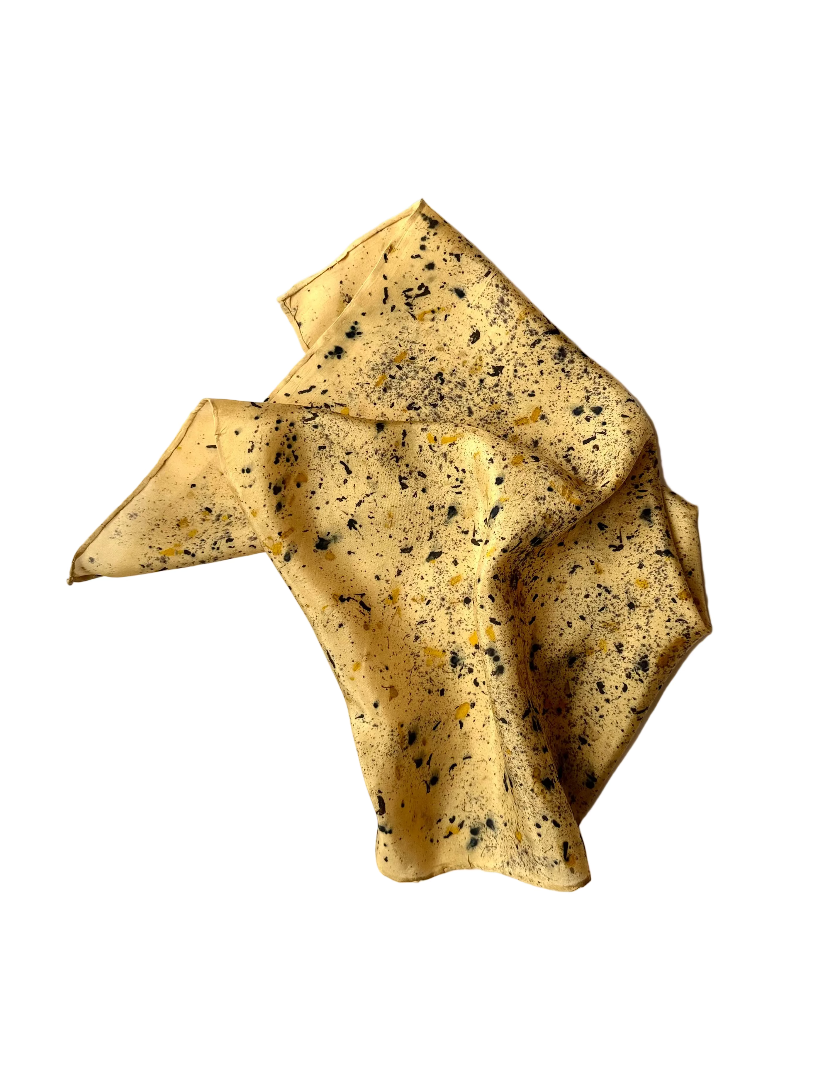 estío #1 _ pañuelo de seda con estampación botánica / 45x45 cm.