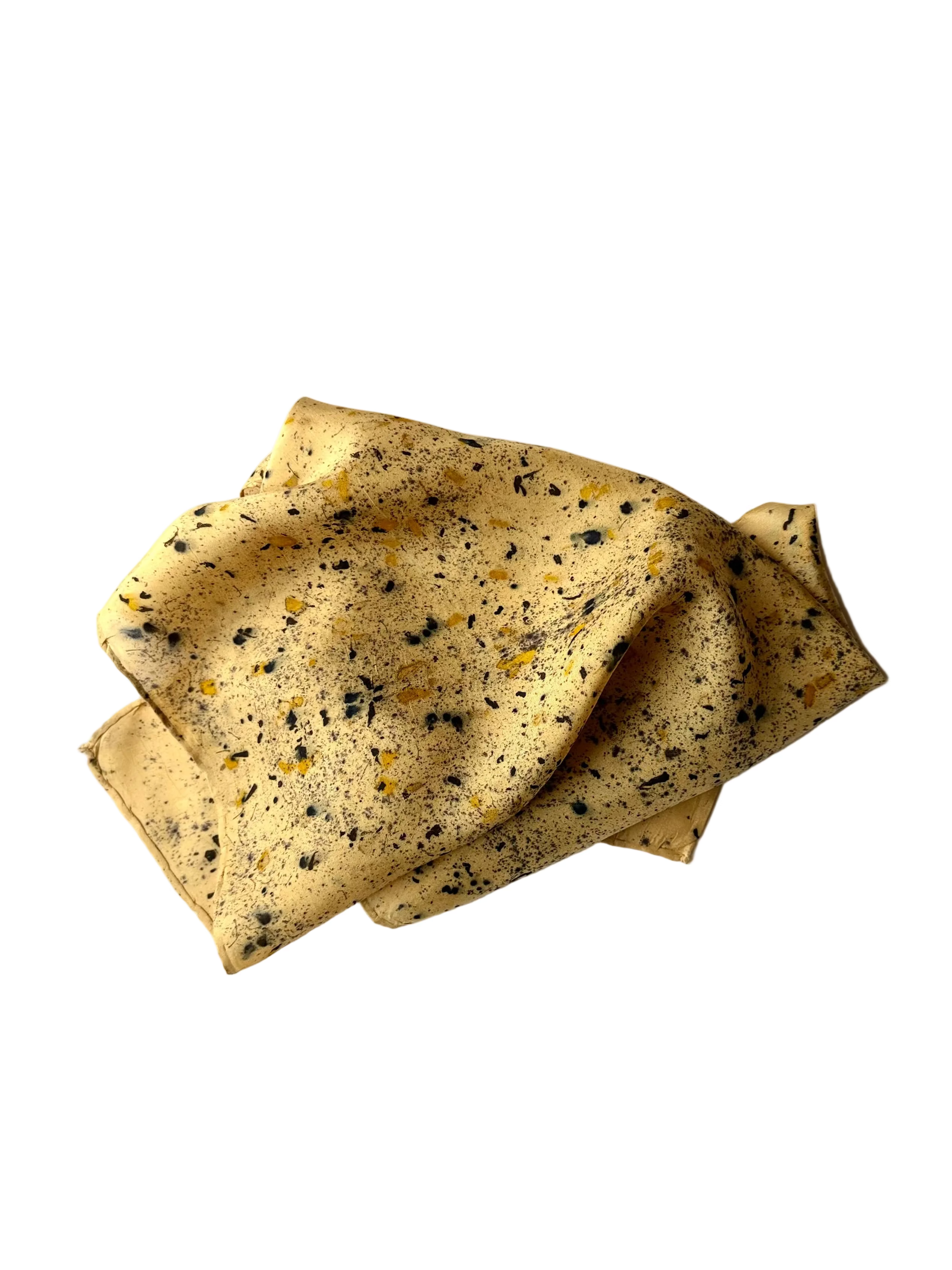 estío #1 _ pañuelo de seda con estampación botánica / 45x45 cm.