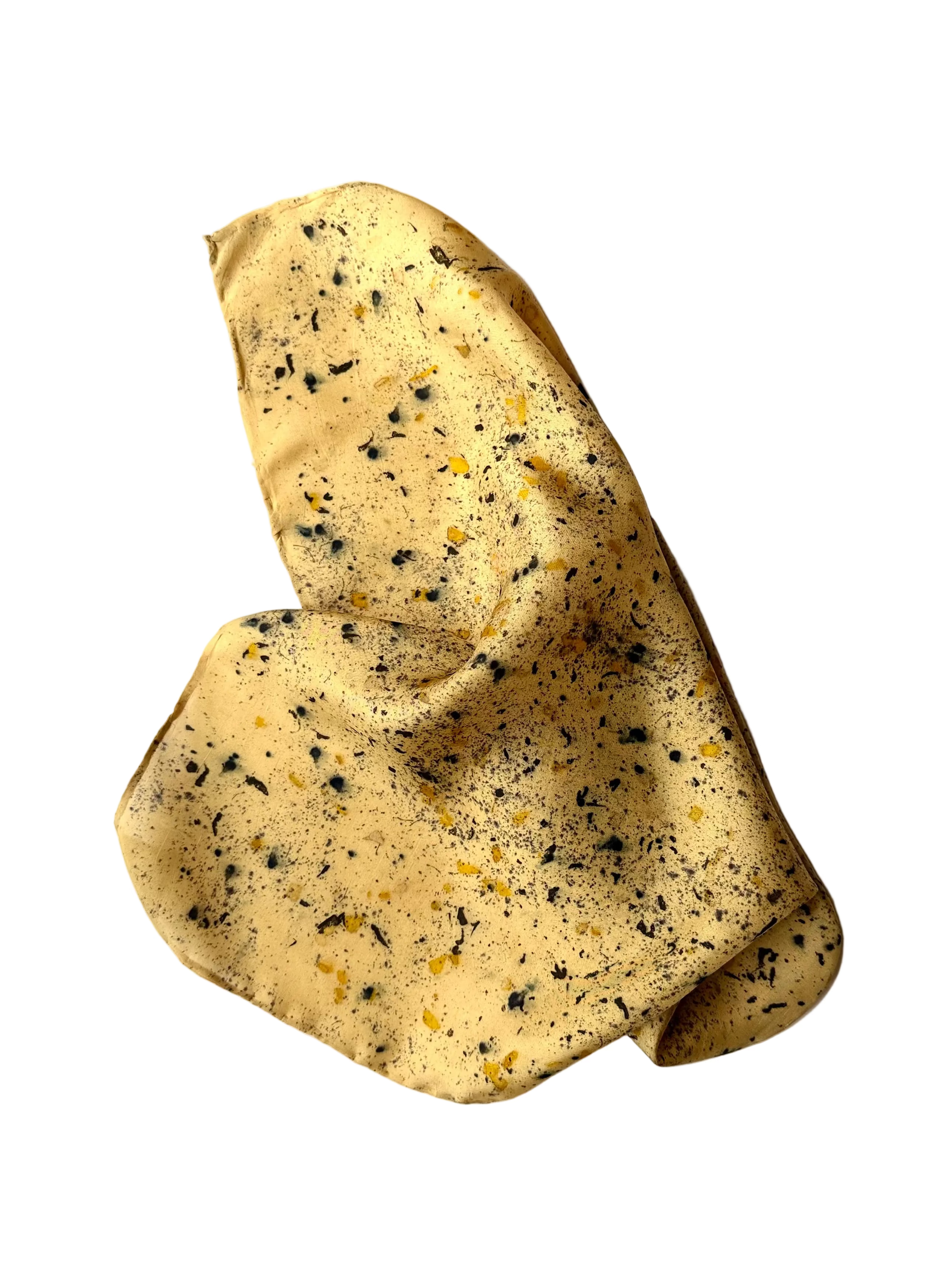 estío #1 _ pañuelo de seda con estampación botánica / 45x45 cm.