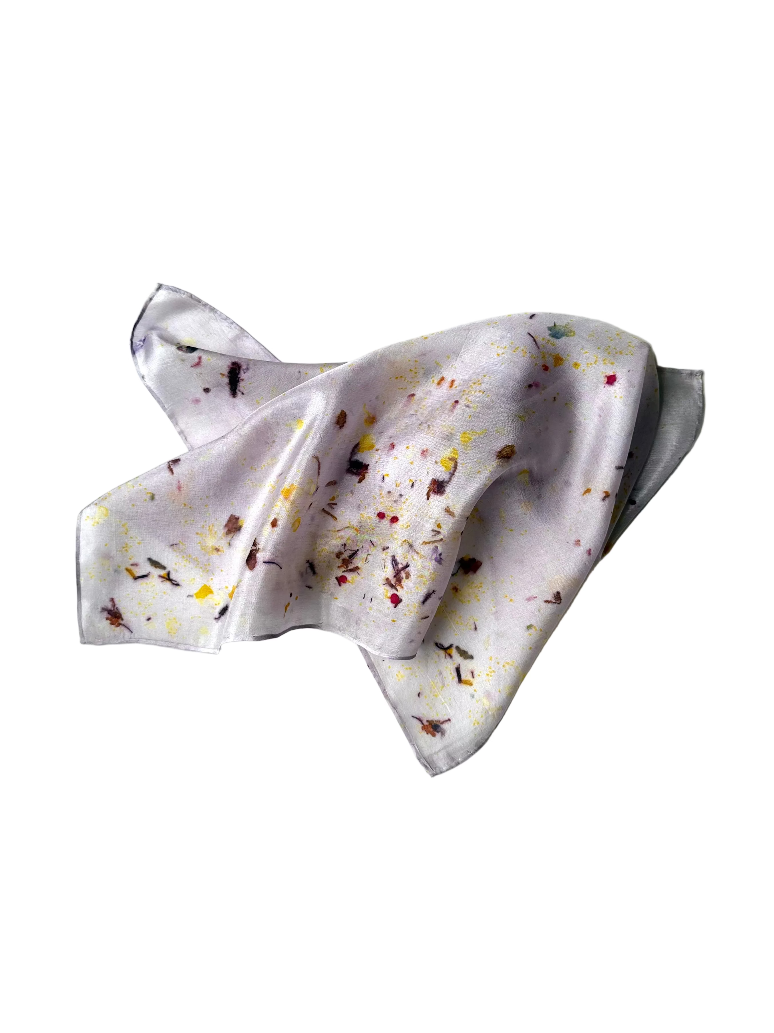 bostezo #1 _ pañuelo de seda con estampación botánica / 45x45 cm.