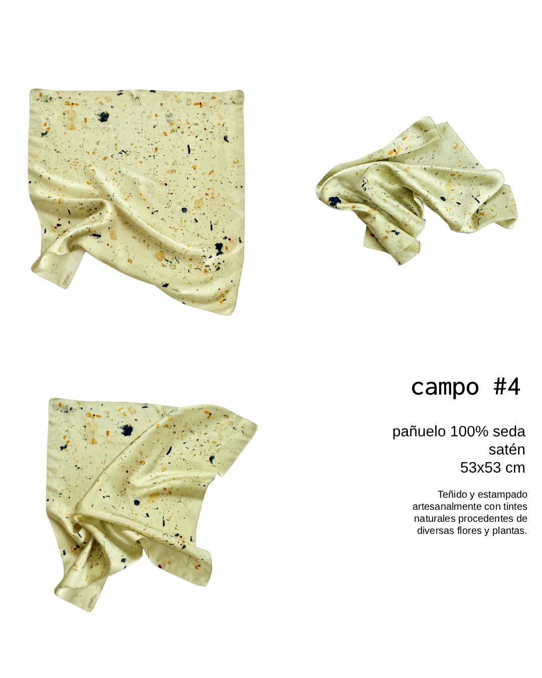 campo _ pañuelo de seda con estampación botánica / varios modelos