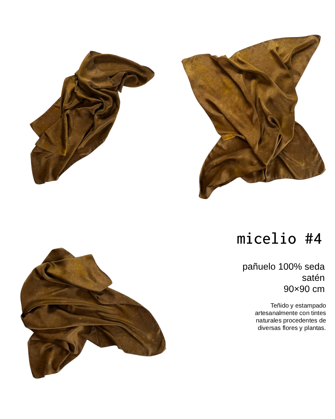 micelio _ pañuelo de seda con estampación botánica / varios modelos
