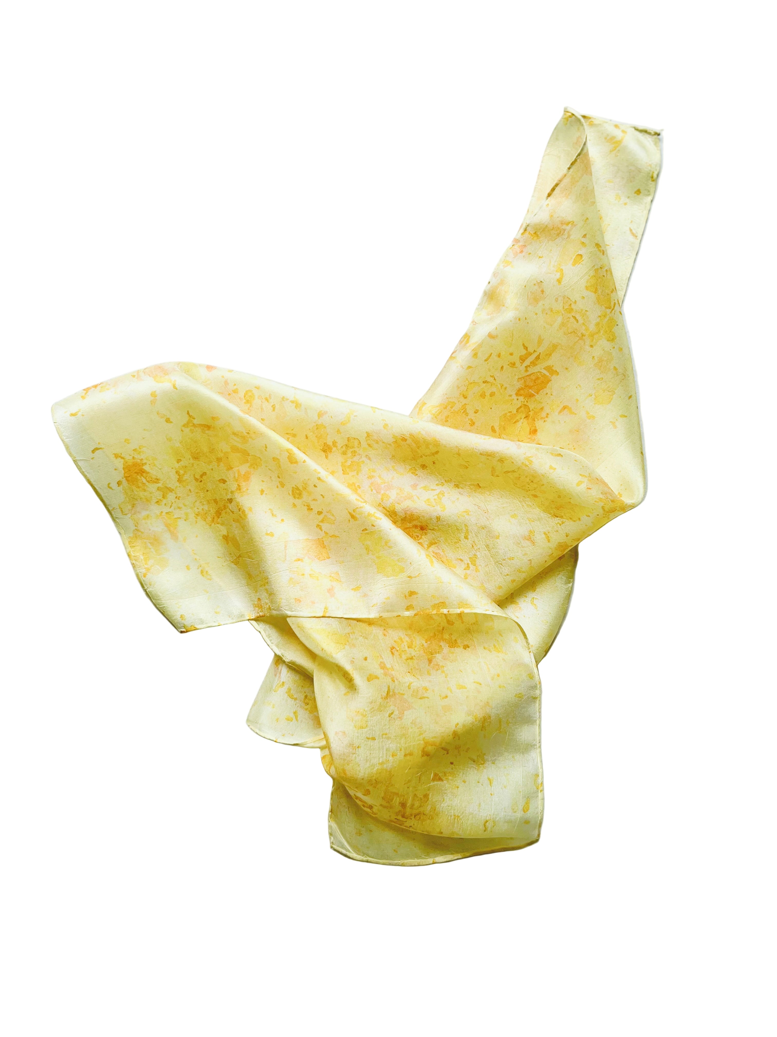 postre #1 _ pañuelo de seda con estampación botánica / 55x55 cm.