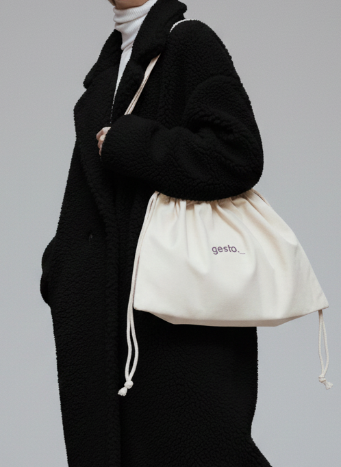 bolsa de algodón gesto._