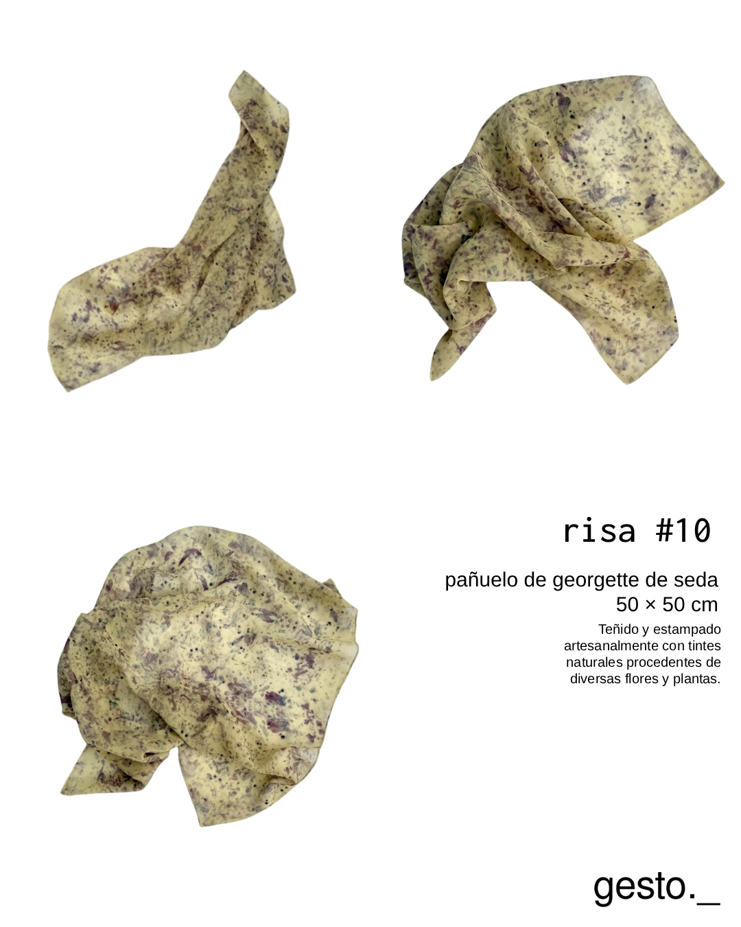 risa _ pañuelo de seda con estampación botánica / varios modelos
