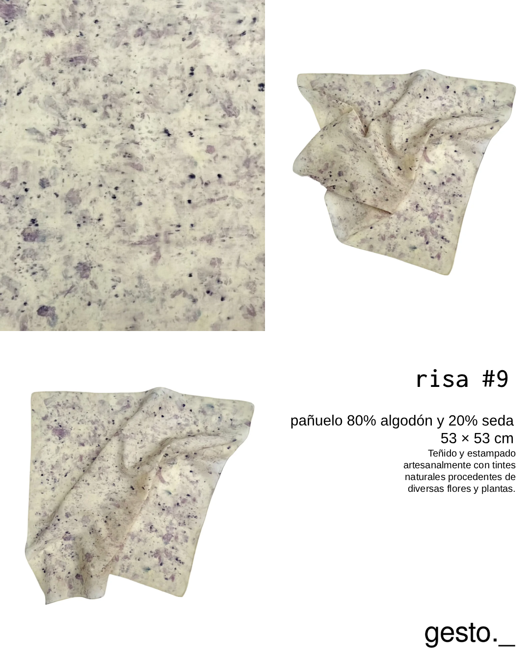 risa _ pañuelo de seda con estampación botánica / varios modelos