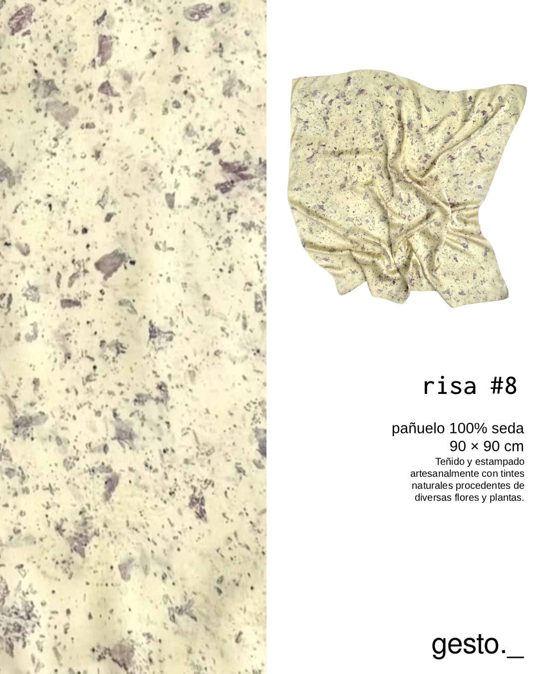 risa _ pañuelo de seda con estampación botánica / varios modelos