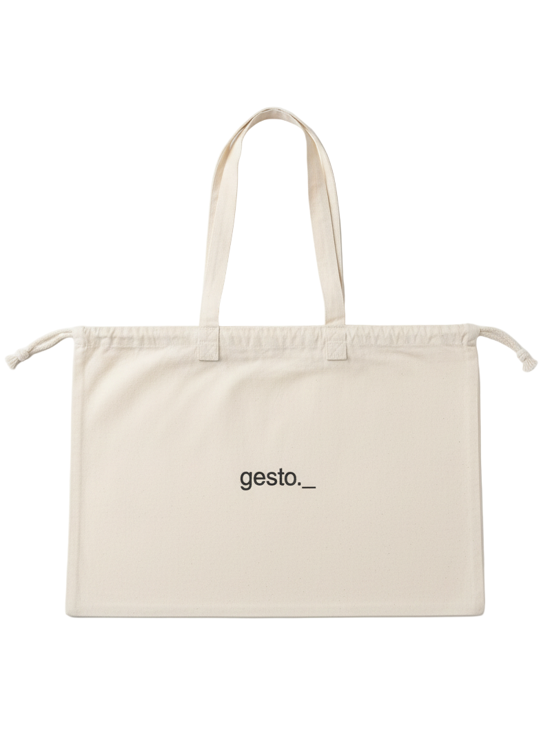 bolsa de algodón gesto._