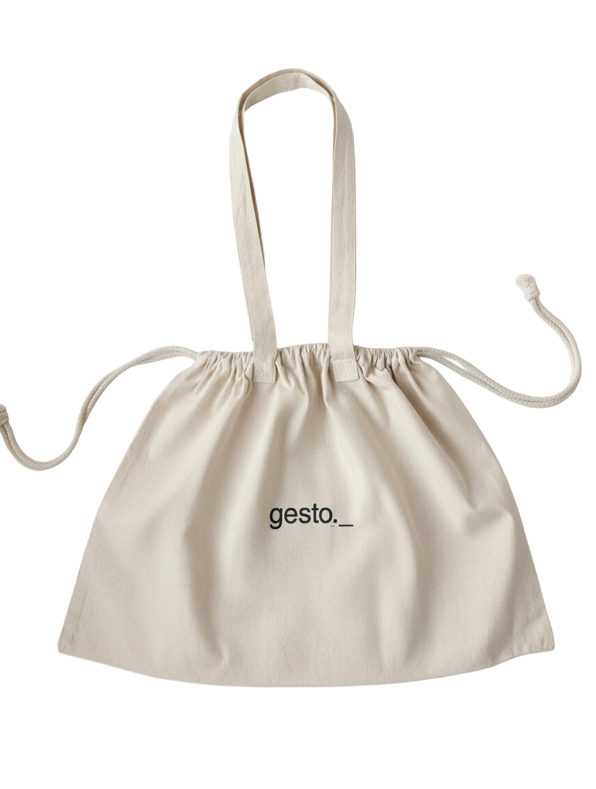 bolsa de algodón gesto._